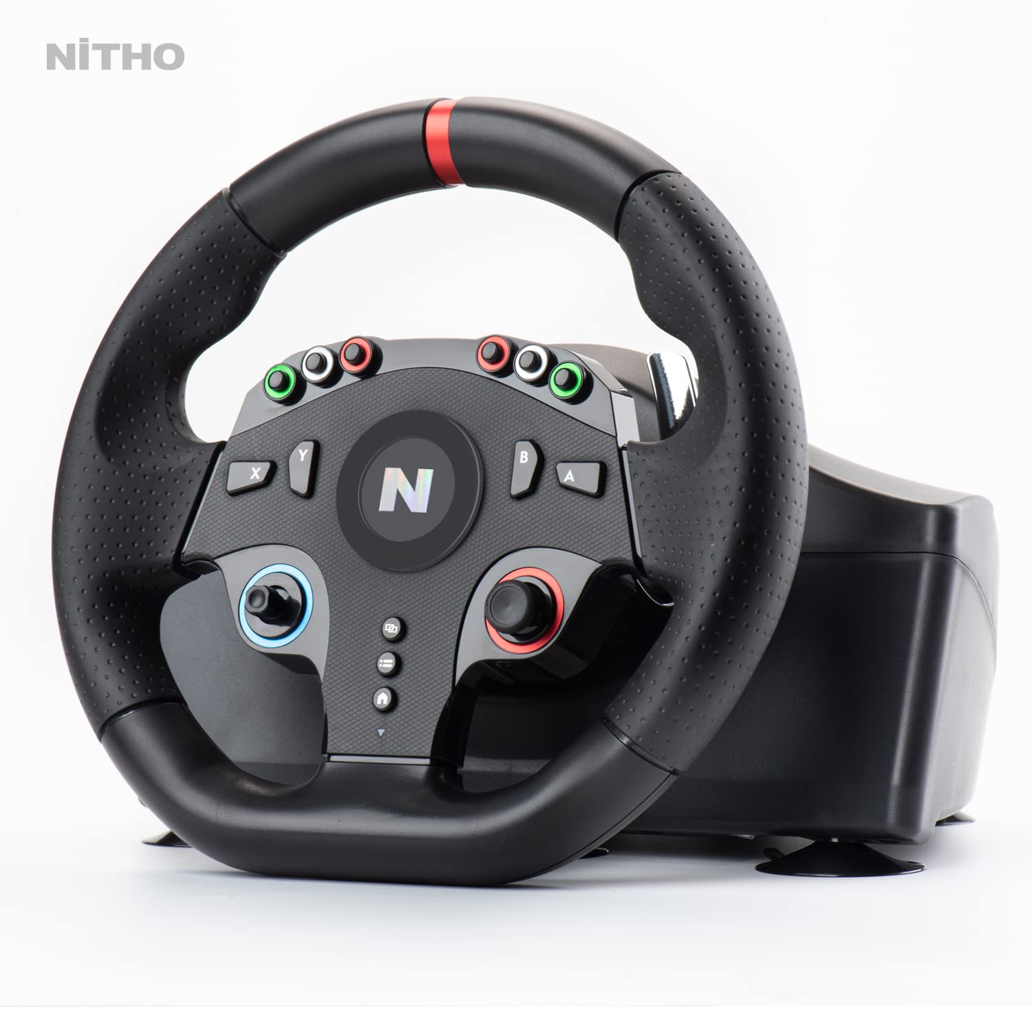 NITHO Drive Pro ONE 270 Degree Gaming Steering Wheel with Pedals & Shifter - Compatible with PS4, PC, Xbox One, Xbox Series X/S & Switch - Zero Dead Zone Racing Wheel for Simulation Games & Drifting