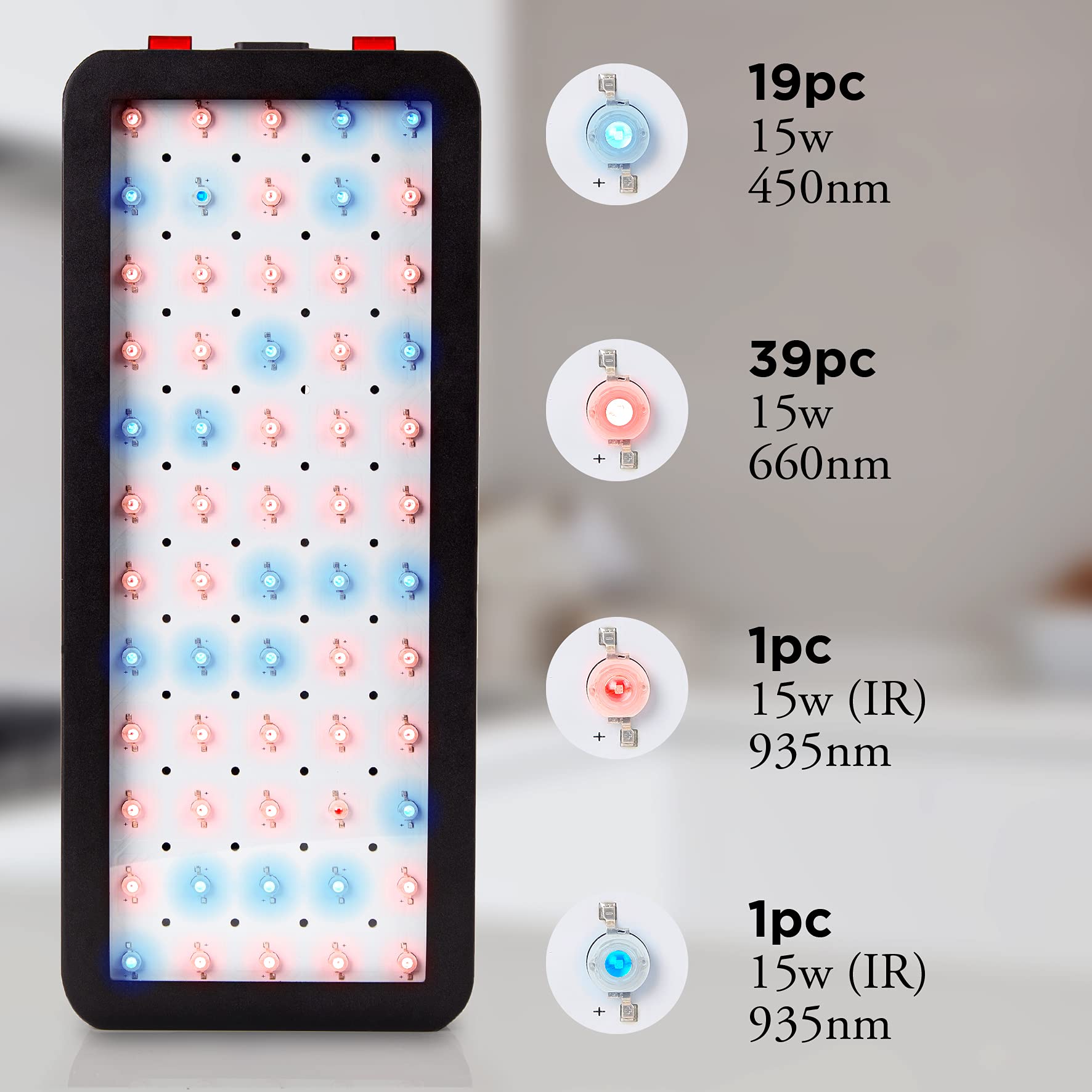 Duronic GLH90 Hanging Grow Light for Indoor Plants - 60x Full Spectrum LED (White, Red, Blue) with Veg & Bloom Modes - 900W Equivalent Heat Dissipation System | Perfect for Hydroponics, Herb Gardens & Indoor Vertical Farming