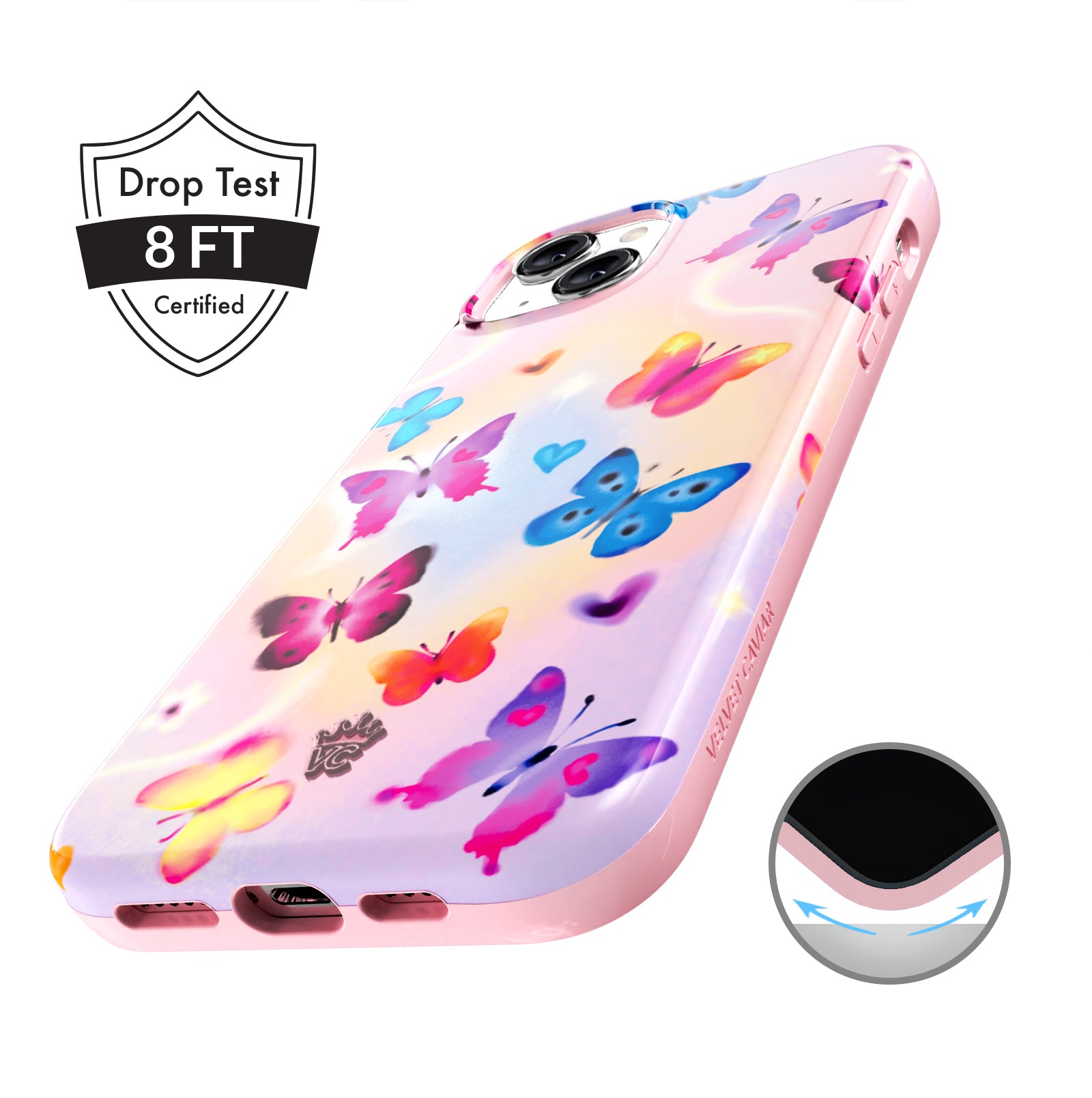 Aura Butterfly iPhone Case - Elegant Floral Design Protective Cover for iPhone 12/13/14/15 Pro Max - Perfect for Everyday Use, Travel & Special Occasions
