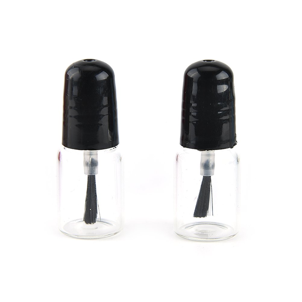 20 Pieces Clear Glass Nail Polish Bottles with Brush Cap - 3ml Empty Containers for DIY Nail Art, Salon Refills & Gift Making - Perfect for Home, Salon, and Professional Use