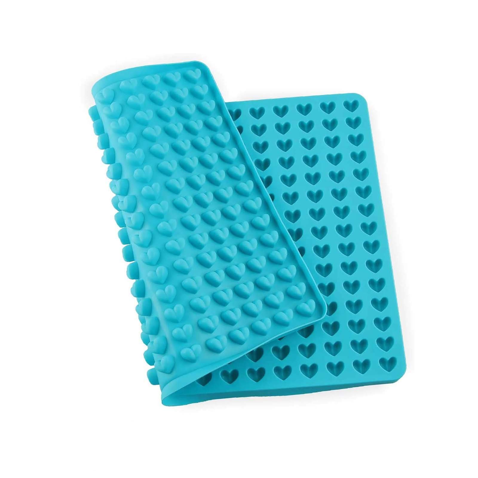 Yiser Silicone Heart Baking Mat - Non-Slip Heat-Resistant Multi-Purpose Mold for Cookies, Pastry & Candy Making - Round Blue Placemat Set of 4 for Dining Table Decor & Kitchen Use