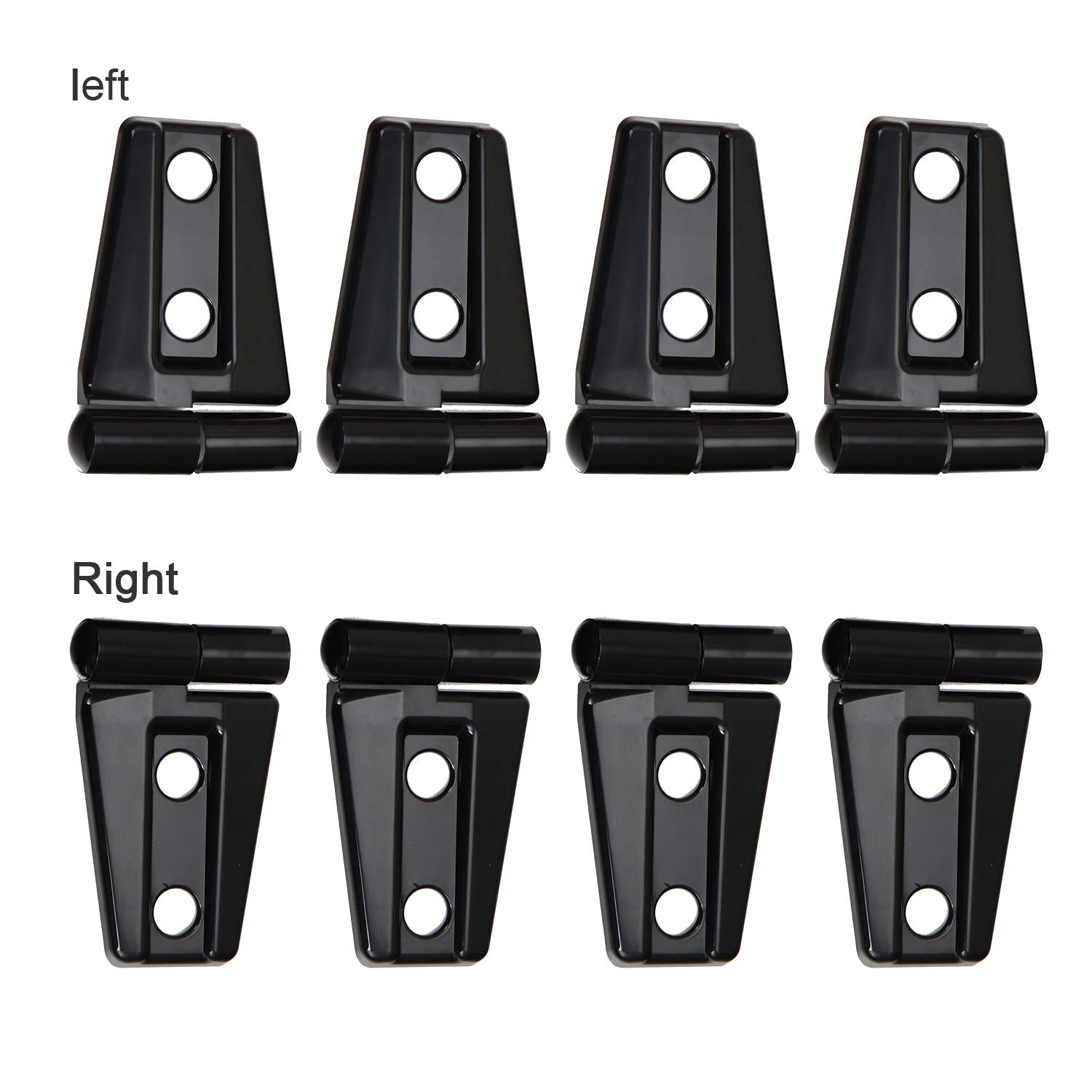 JeCar Black Door Hinge Cover Trim Exterior Accessories for Jeep Wrangler JK JKU Sport Rubicon Sahara (2007-2018) - Durable Protection & Stylish Upgrade for Off-Road Adventures