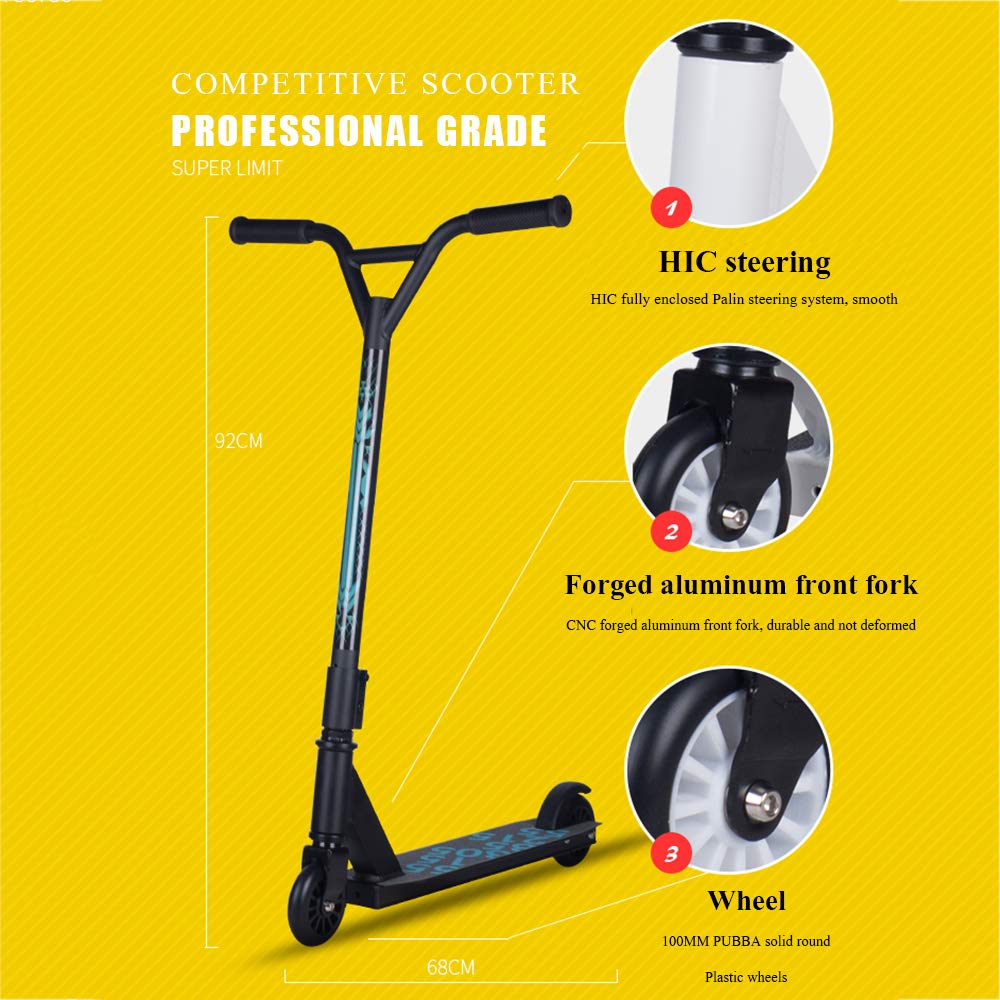Stunt Scooter Pro - Durable Semi-Pro Kick Scooter for Tricks & Freestyle Riding | Easy Assembly for Adults & Kids | Perfect for Street Stunts, Skate Parks & Commuting