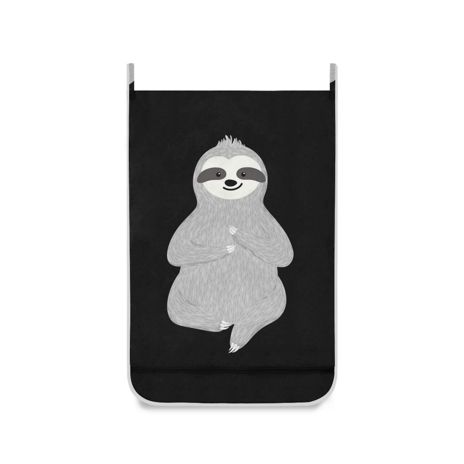 Grey Sloth Hanging Laundry Hamper Bag - 1PC Over The Door Clothes Storage with Hooks for Bathroom, Bedroom & College Dorm | Space-Saving Dirty Clothes Basket for Wall or Closet Organization