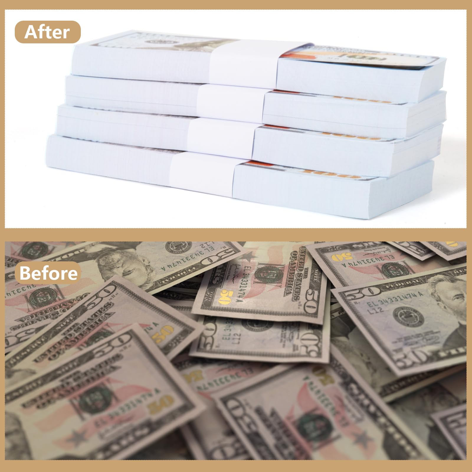 Germiwipe Money Bands - 450 Pack Blank White Self-Adhesive Currency Straps | Bill Wrappers & Cash Bands for Organizing Cash (CB-W450) | Perfect for Banks, Retail Stores & Home Use
