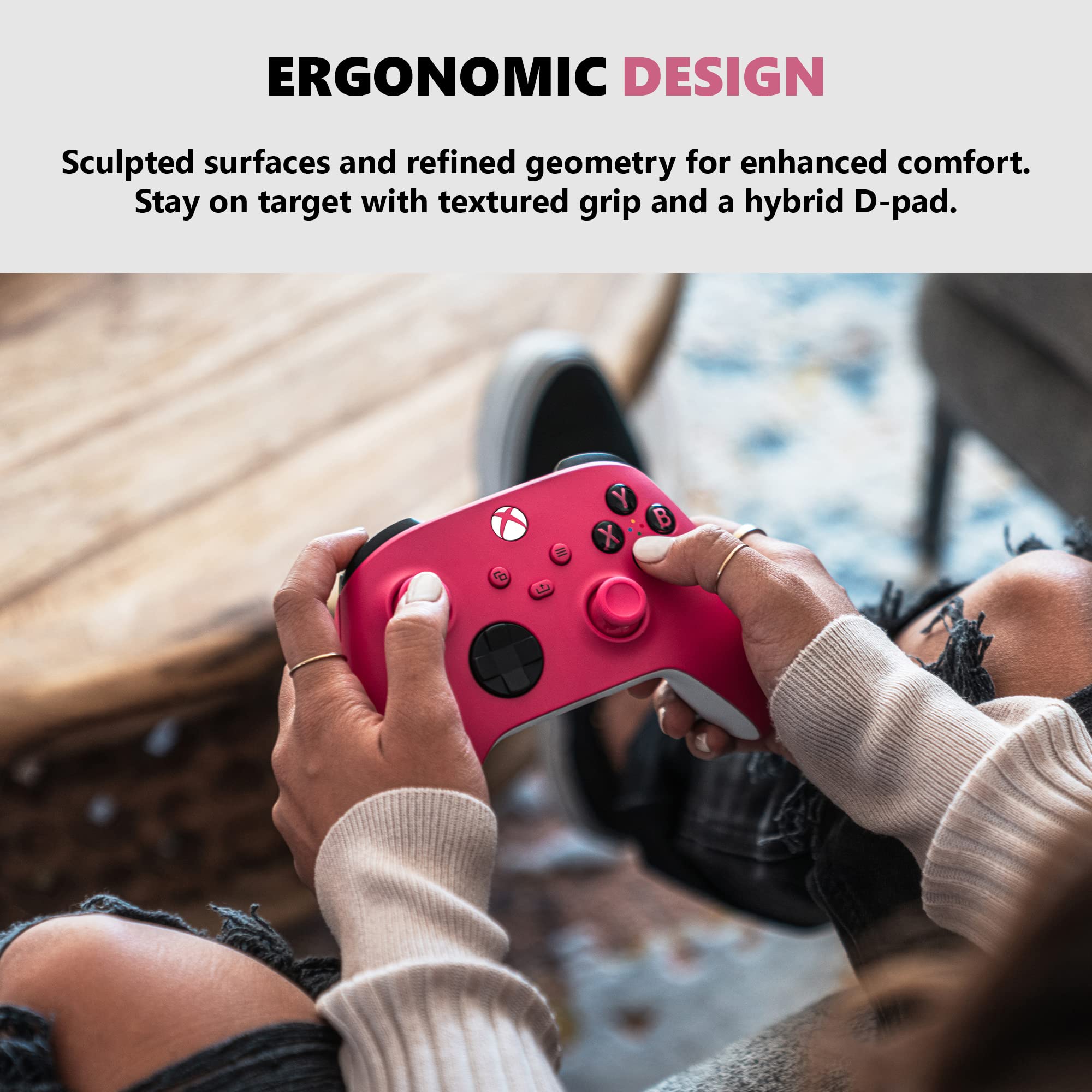 Xbox Core Wireless Gaming Controller - Deep Pink | Compatible with Series X/S, One, Windows PC, Android & iOS | Ergonomic Design for Long Gaming Sessions