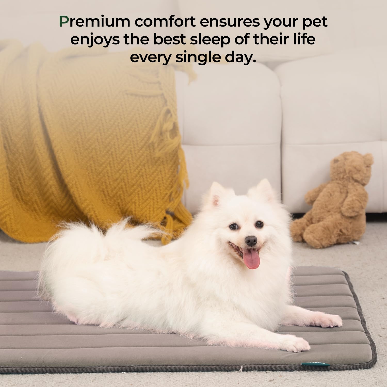 BALANCE Dog Crate Pad - Washable Water-Resistant Foam Kennel Mat for Medium Dogs | Comfortable Pet Bed for Crate Training, Travel & Home Use