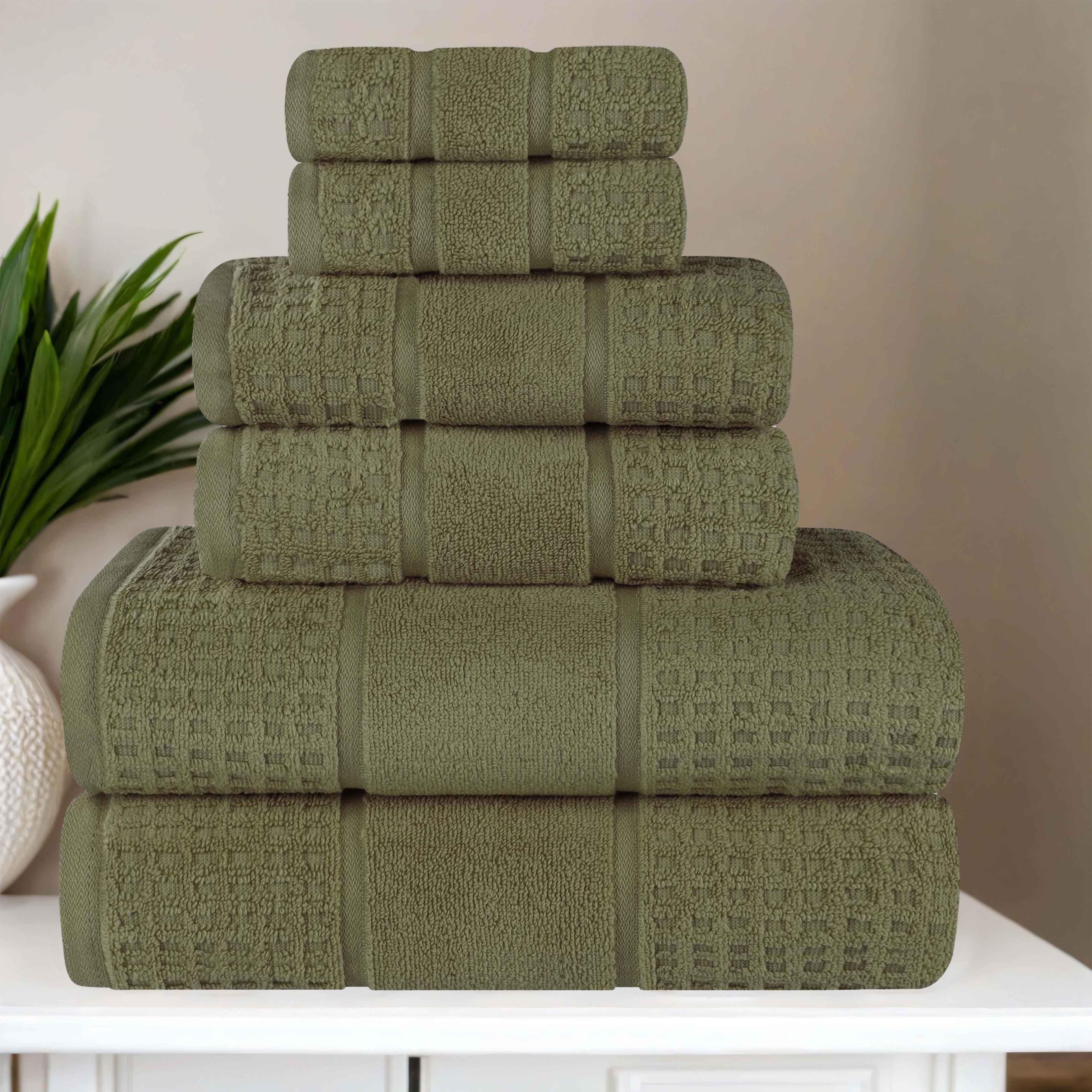 Premium 6-Piece Zero Twist Cotton Waffle Towel Set - Ultra Soft & Absorbent Honeycomb Weave Bath Towels for Spa, Gym & Luxury Home Use