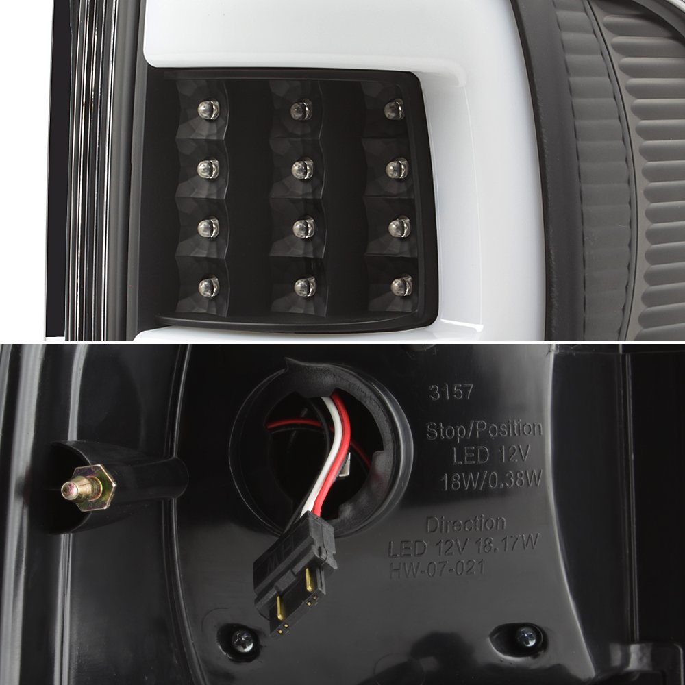 AKKON LED Tail Lights for 2004-2008 Ford F150 - Black Smoke Tube Style Brake Lamps Replacement Set (Enhance Visibility & Style for Night Driving & Off-Road Adventures)