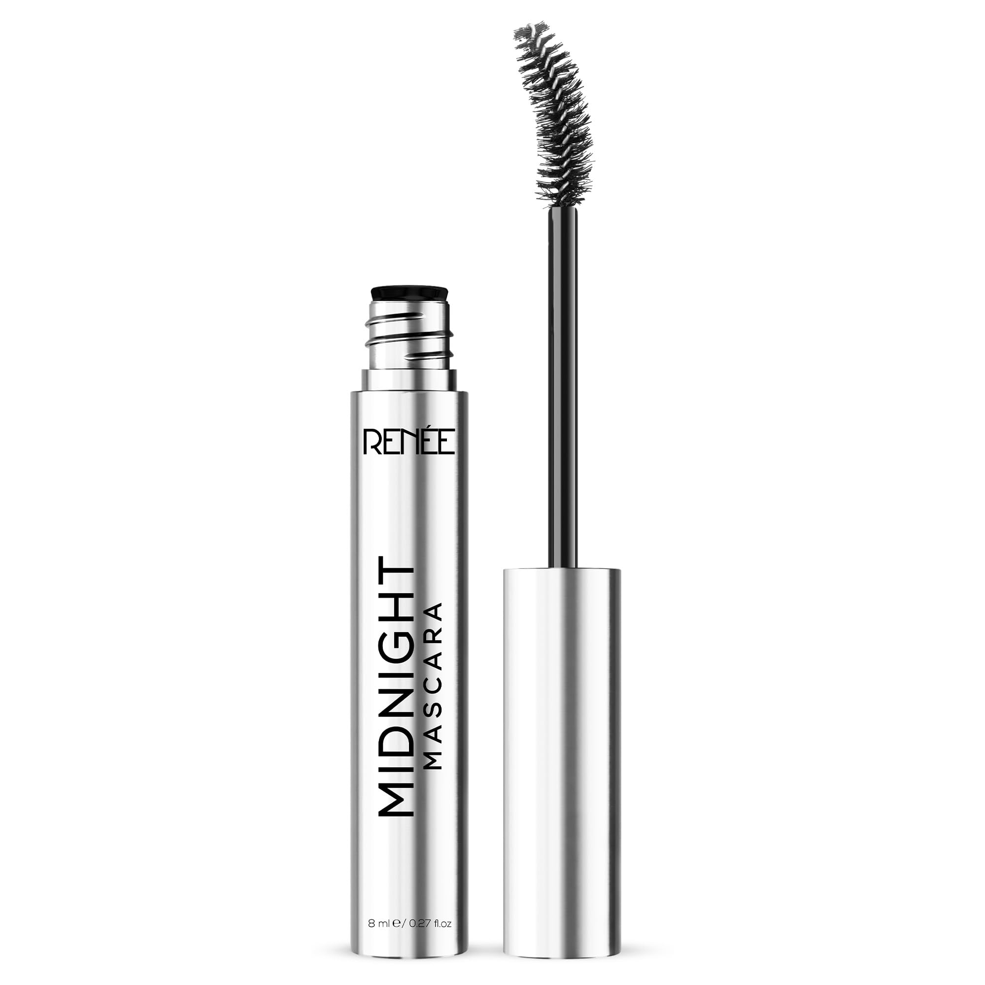 RENEE Midnight Mascara - 360° Volumizing & Lengthening Mascara with Vitamin E | Darkest Black, Clump-Free, Long-Lasting Formula | Perfect for Night Out, Date Night & Special Occasions | 8ml