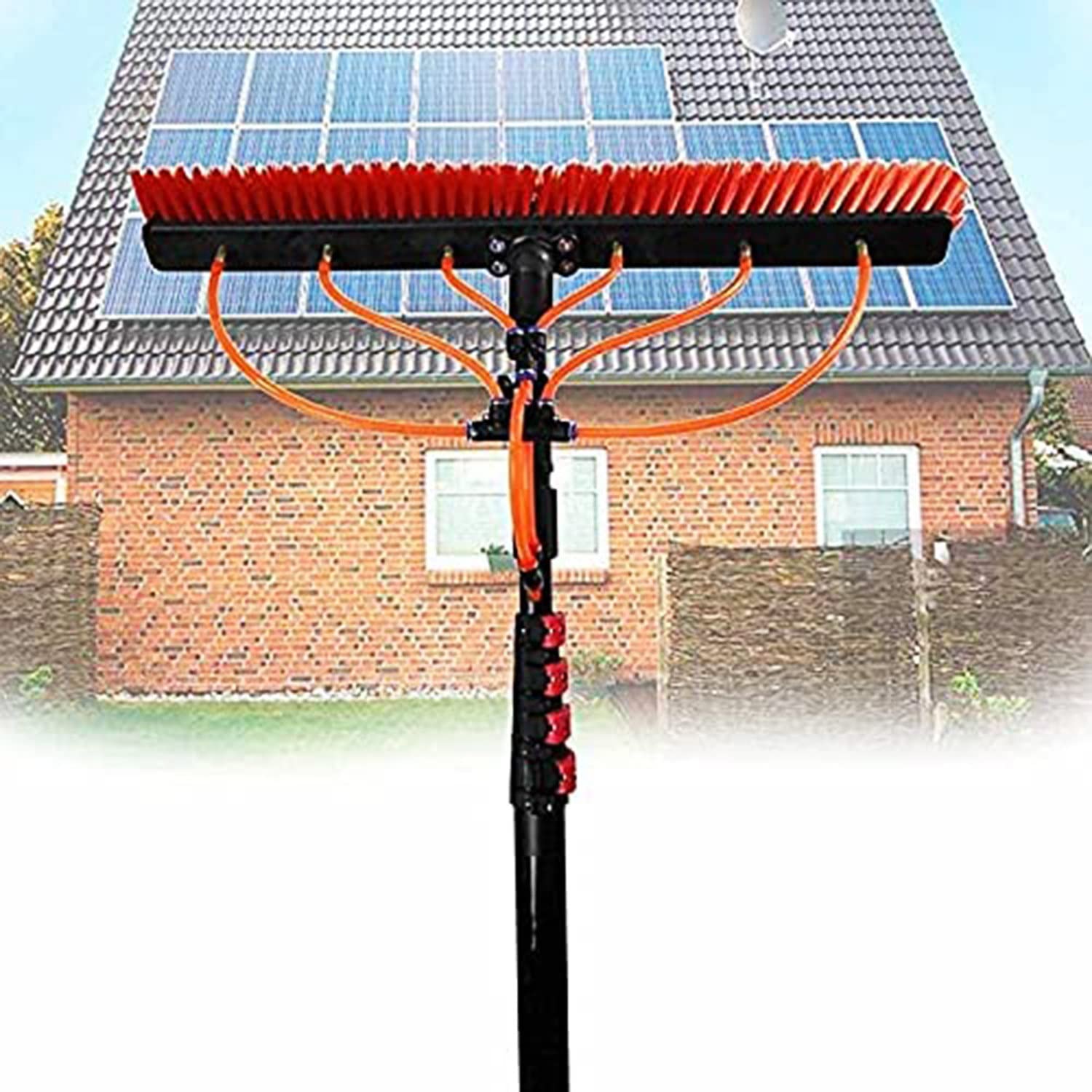 **18FT Telescopic Water Fed Pole Kit - Window Cleaning Brush for Solar Panels & High Windows | Outdoor Glass Washer Wand with Extension Pole (5.4m) - Perfect for Homes, Offices & Commercial Buildings**