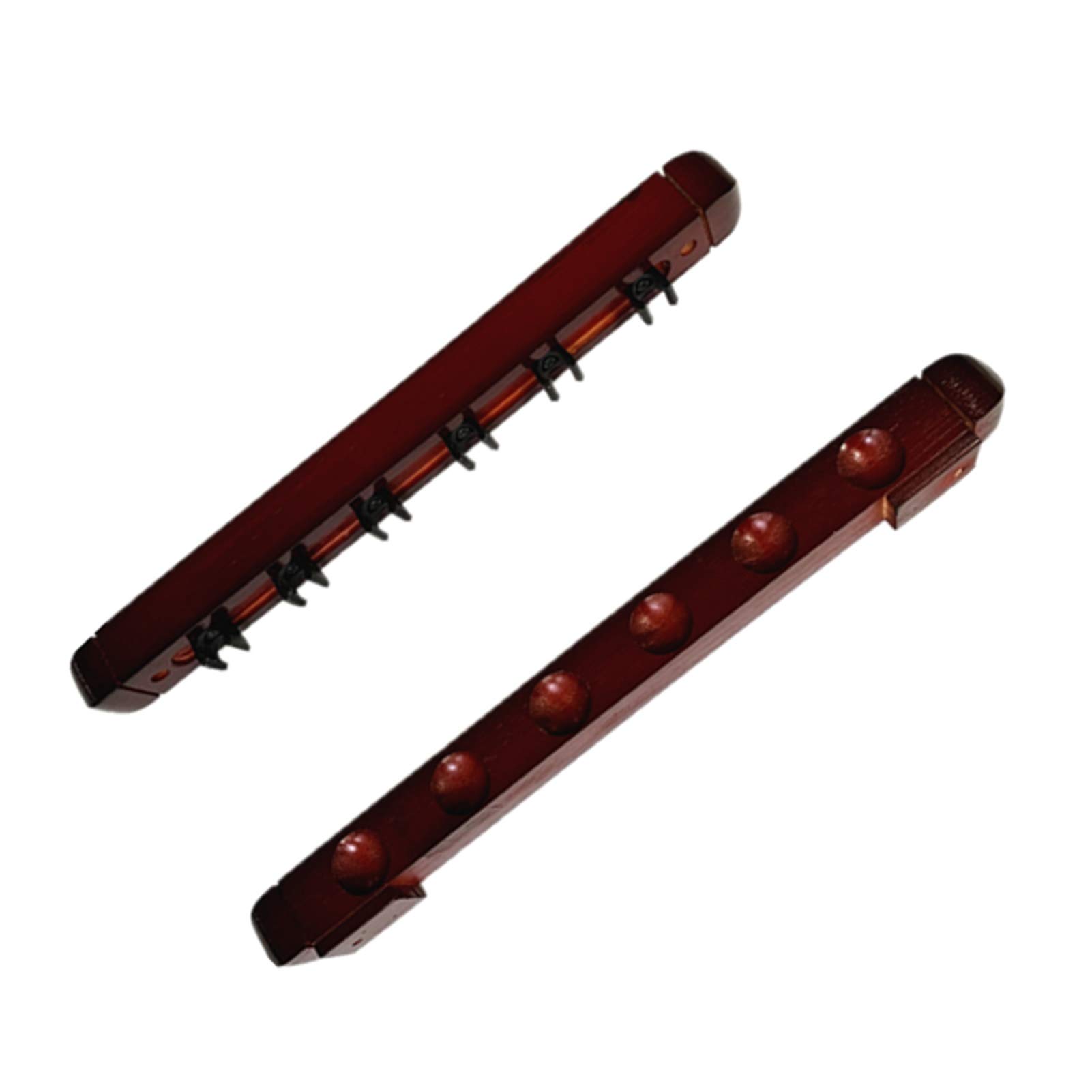 LLFF 6-Slot Wooden Wall Mounted Pool Cue Rack with 4 Screws - Billiard Cue Holder for Pool Bars, Clubs & Players - Perfect for Home Game Rooms, Bars & Billiard Halls