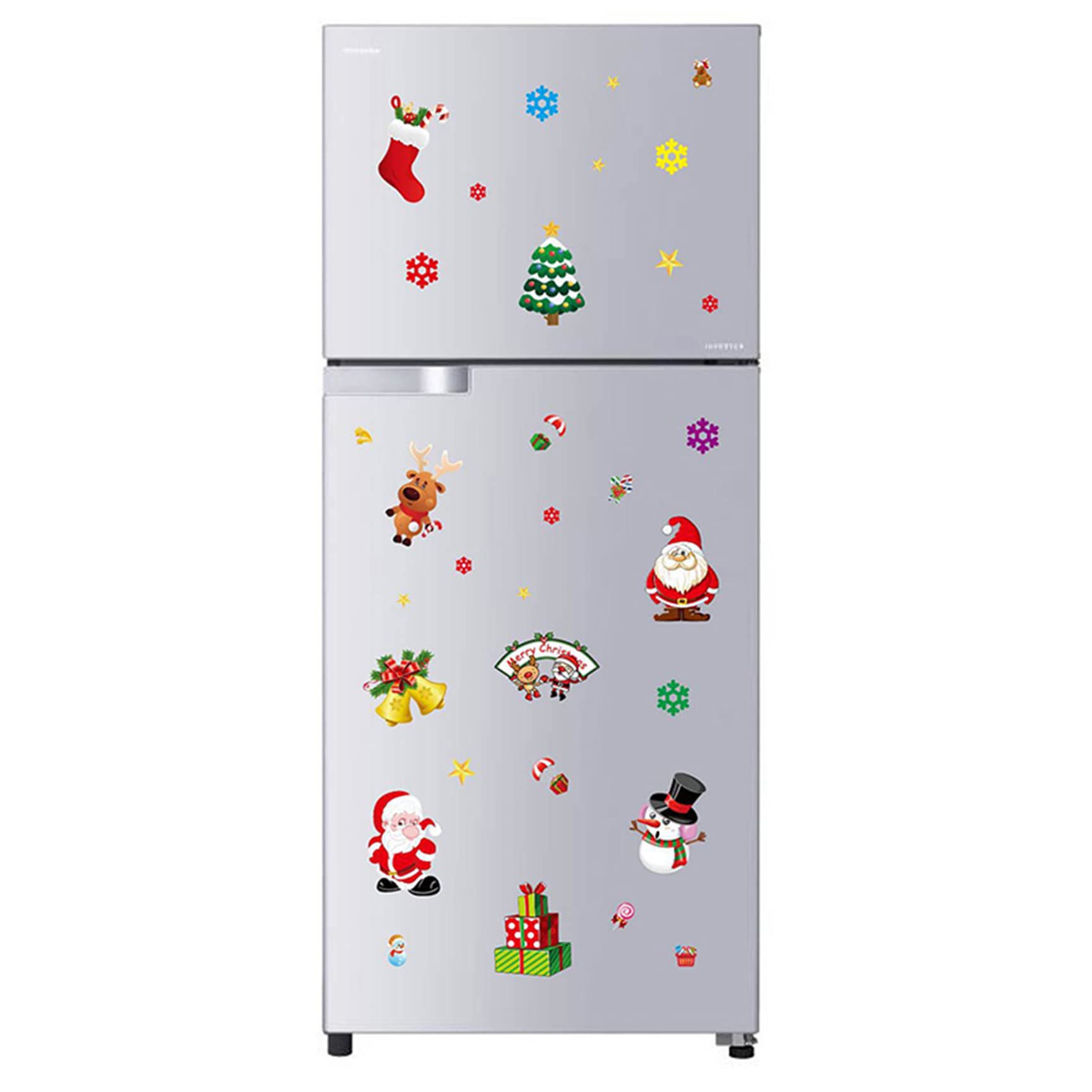 Cute Funny Snowman Refrigerator Decal Stickers - Holiday Christmas Fridge Magnet Decor for Kitchen, Office & Dorm - Perfect for Winter Seasonal Decorations