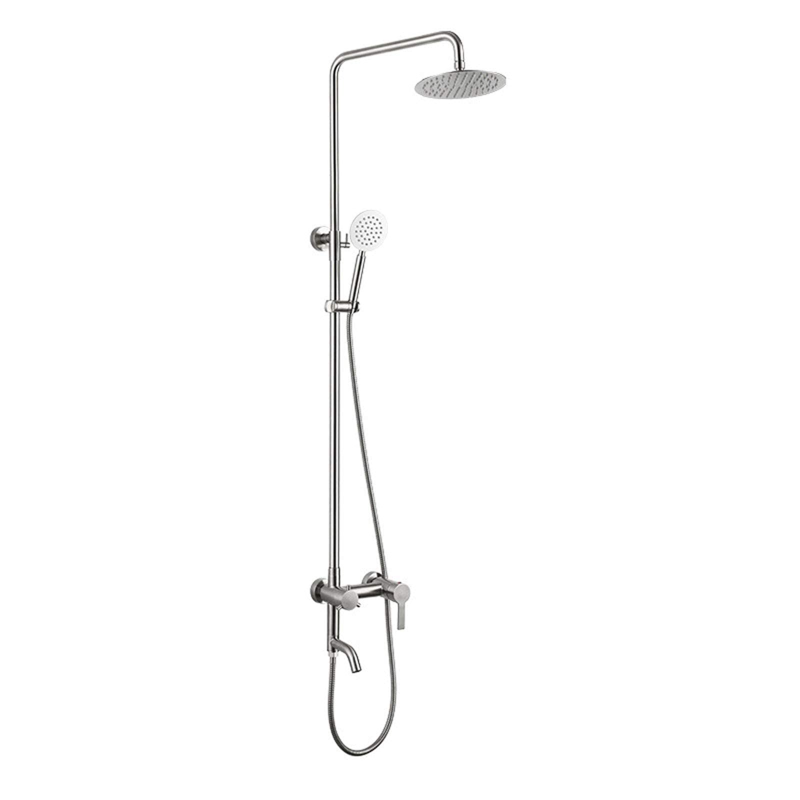 Premium Stainless Steel Shower System with Adjustable Height - Wall Mounted Shower Mixer Set with Overhead Shower Head for Bathroom & Hotel Use - Perfect for Luxurious Spa-Like Experience at Home
