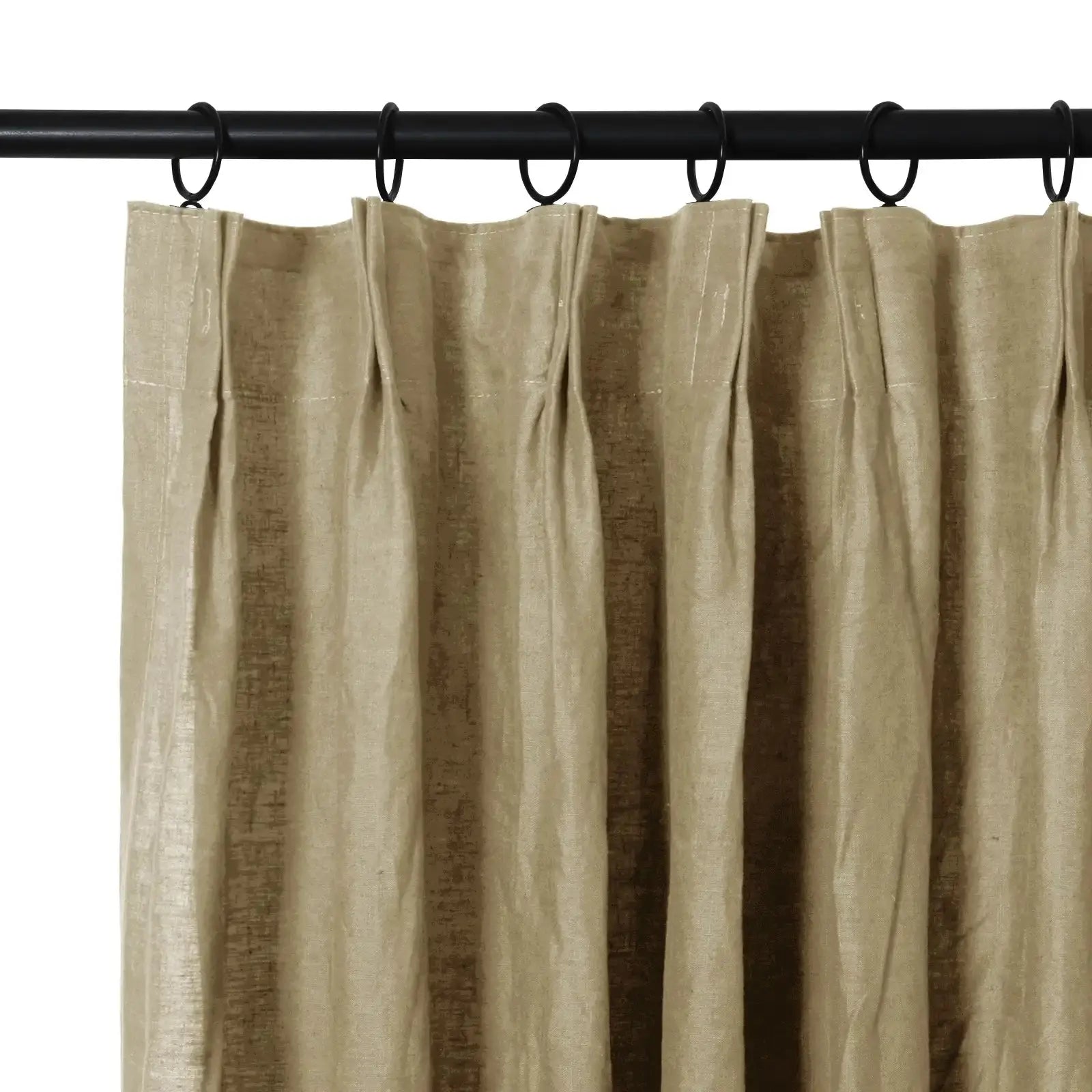100% Linen Pleated Curtains by Doris - Elegant Window Treatments for Living Room, Bedroom & Dining Room