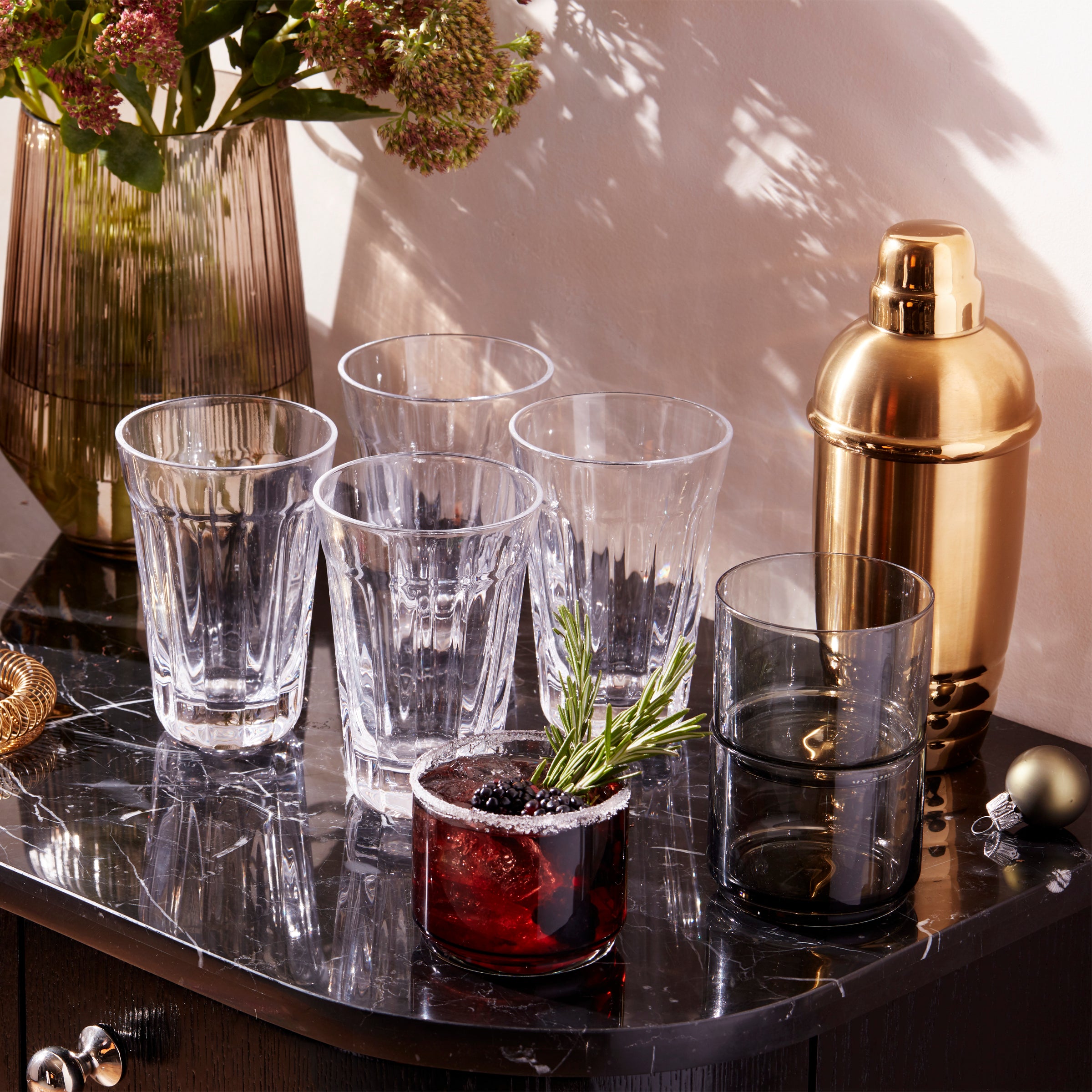 Premium Tuscany Classics Gold Cocktail Shaker Set - 24oz Stainless Steel Bar Mixing Tool for Martini, Margarita & Mojito - Perfect for Home Bars, Parties & Professional Bartenders