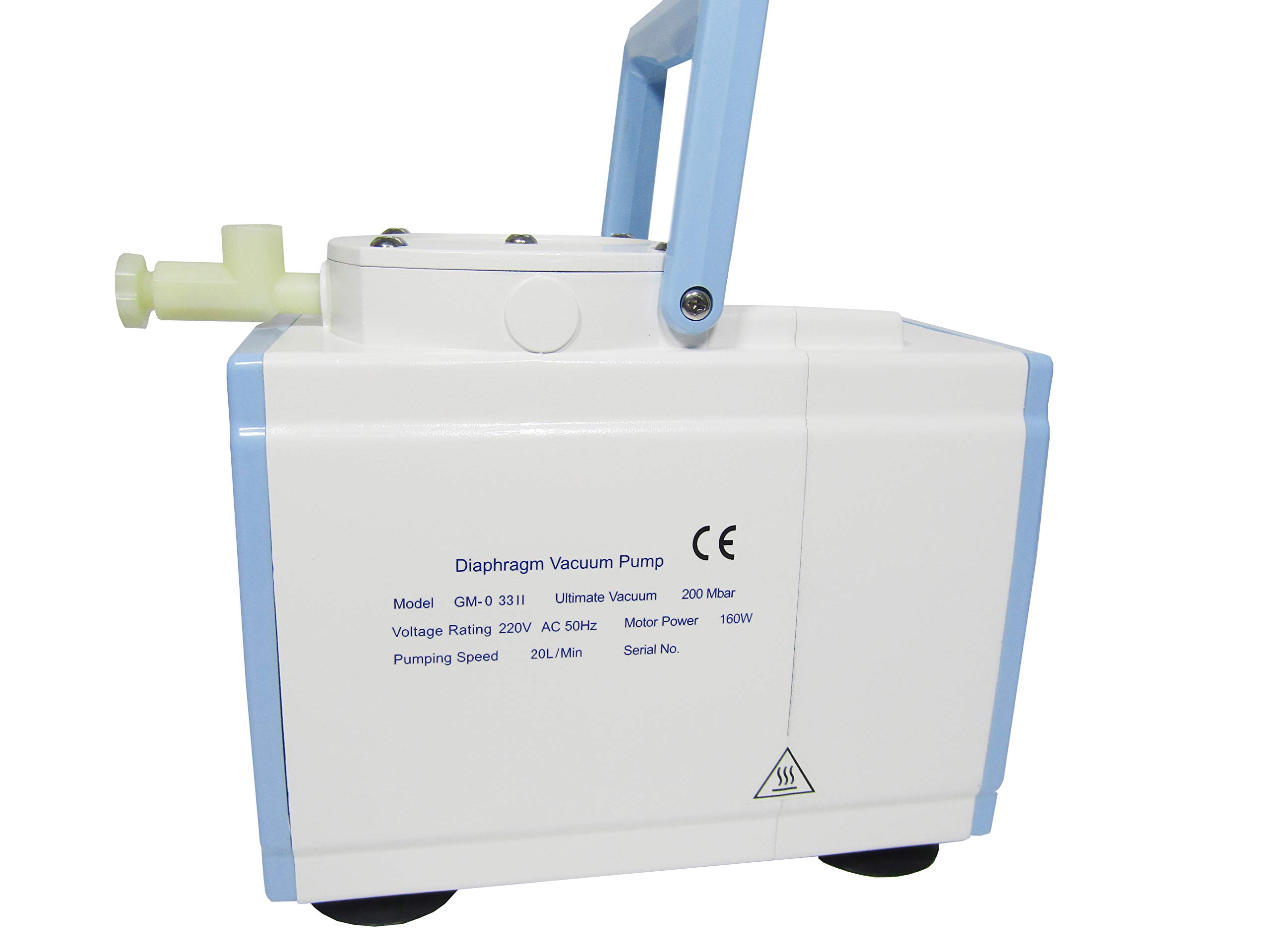 Oil-Free Diaphragm Vacuum Pump 20L/min - Single Head Oilless Diaphragm Vacuum Pressure Pump GM-0.33A for Extraction, Degassing, Lab Use & Scientific Experiments - MXBAOHENG High-Performance Vacuum Pump