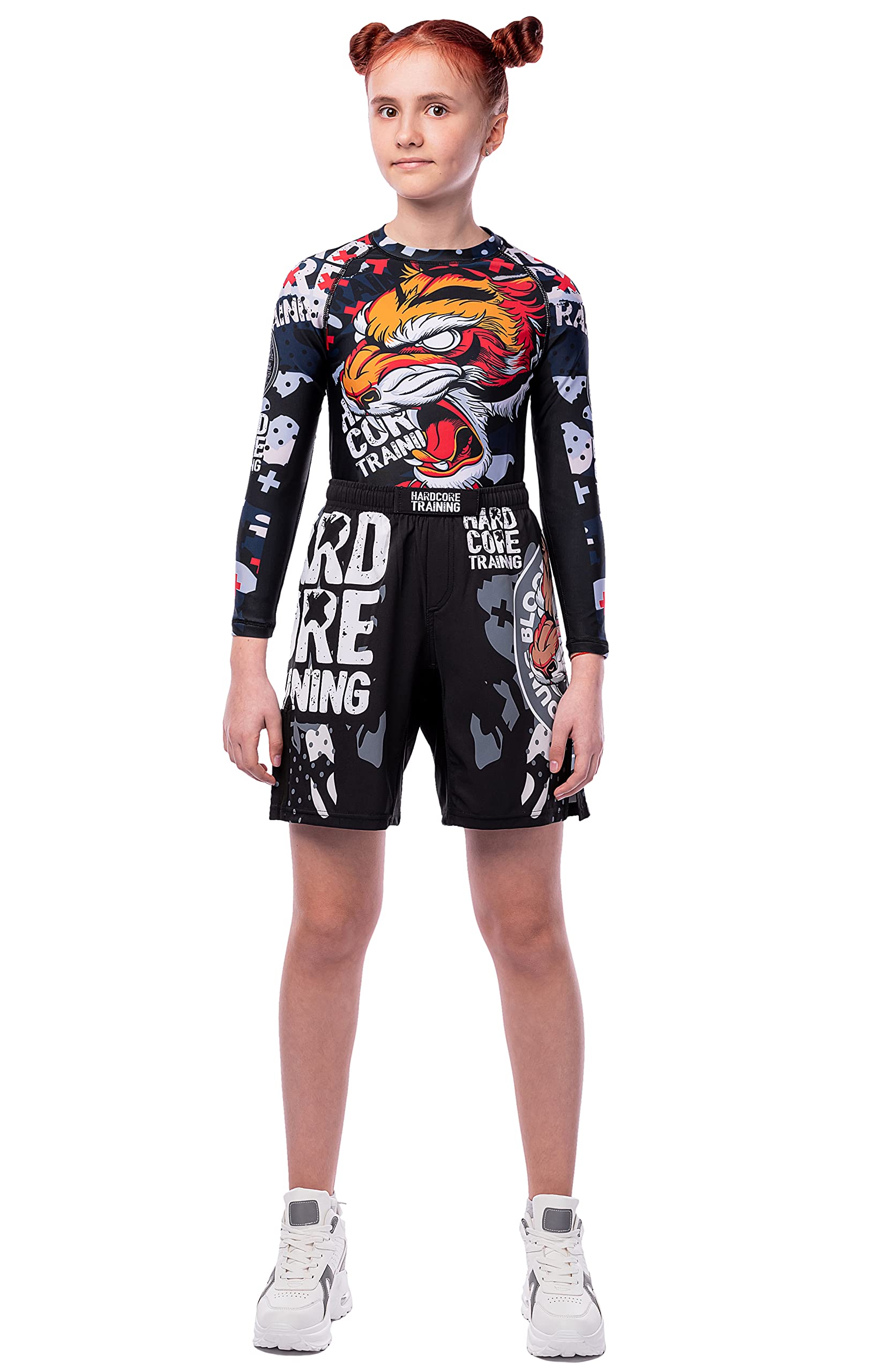 Kids Rash Guard Compression Base Layer - No Gi BJJ Training, Fitness Workout, Running & Boxing - Moisture Wicking & UV Protection for Active Children