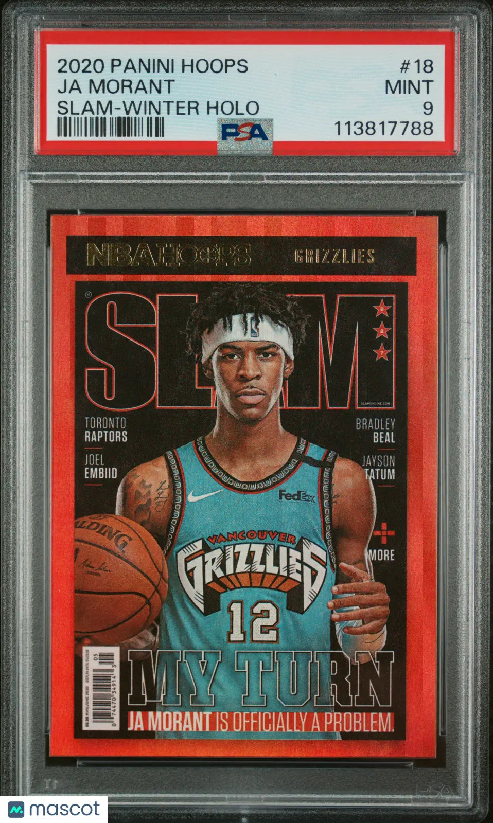 2020 Panini Hoops Slam Basketball Ja Morant Winter Holo PSA 9 Graded Card - Perfect for NBA Collectors & Basketball Fans to Display