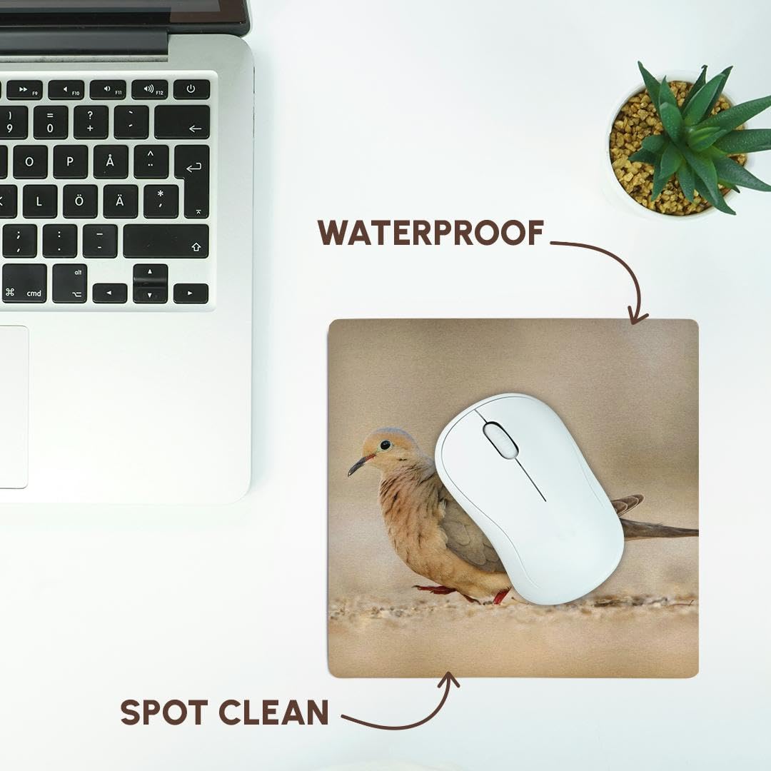 3D Rose Mourning Dove Bird Mouse Pad - Non-Slip Rubber Base, Comfortable for Office & Gaming - Larry Ditto Artwork (US44 LDI0987) - Perfect for Computer Workstations & Home Office Desks