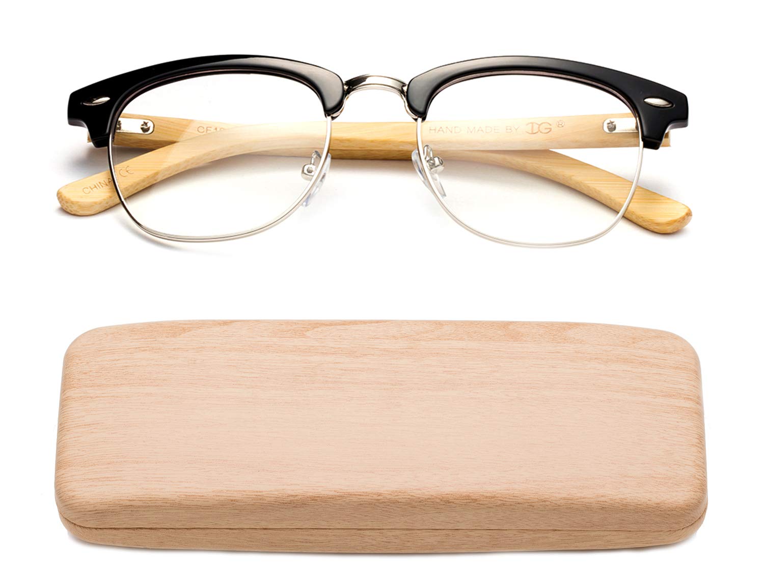 Vintage Reading Glasses for Men - Retro Half Frame with Case for Reading & Style