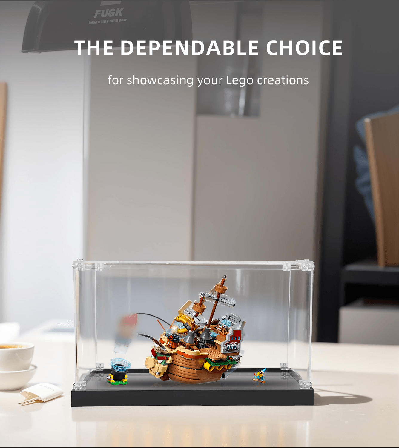 LEGO Super Mario Bowser's Airship 71391 Display Case - Clear Acrylic Protection for Collectible Building Sets | Perfect for Showcasing in Home, Office, or Gift Giving