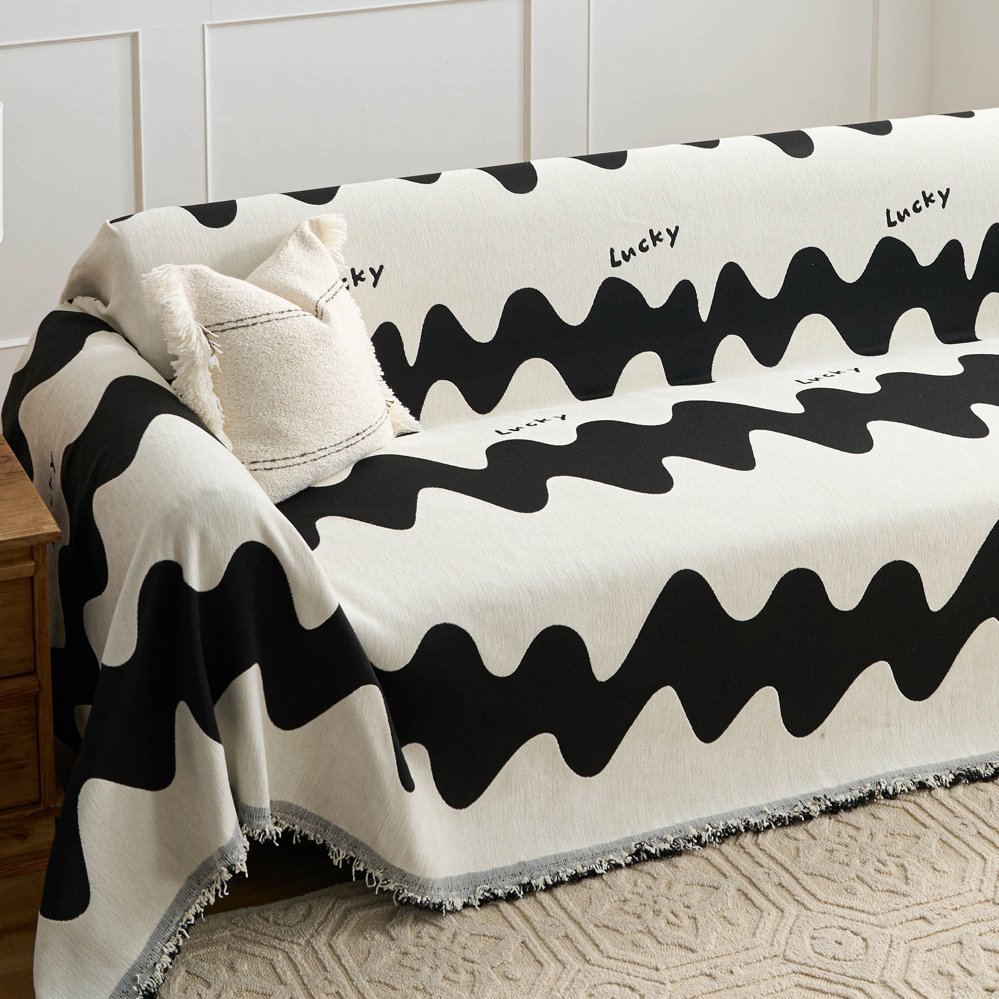 Ripple Effect Sofa Cover - Stretchable Couch Slipcover for Living Room Furniture Protection - Perfect for Pets, Kids, and Home Decor