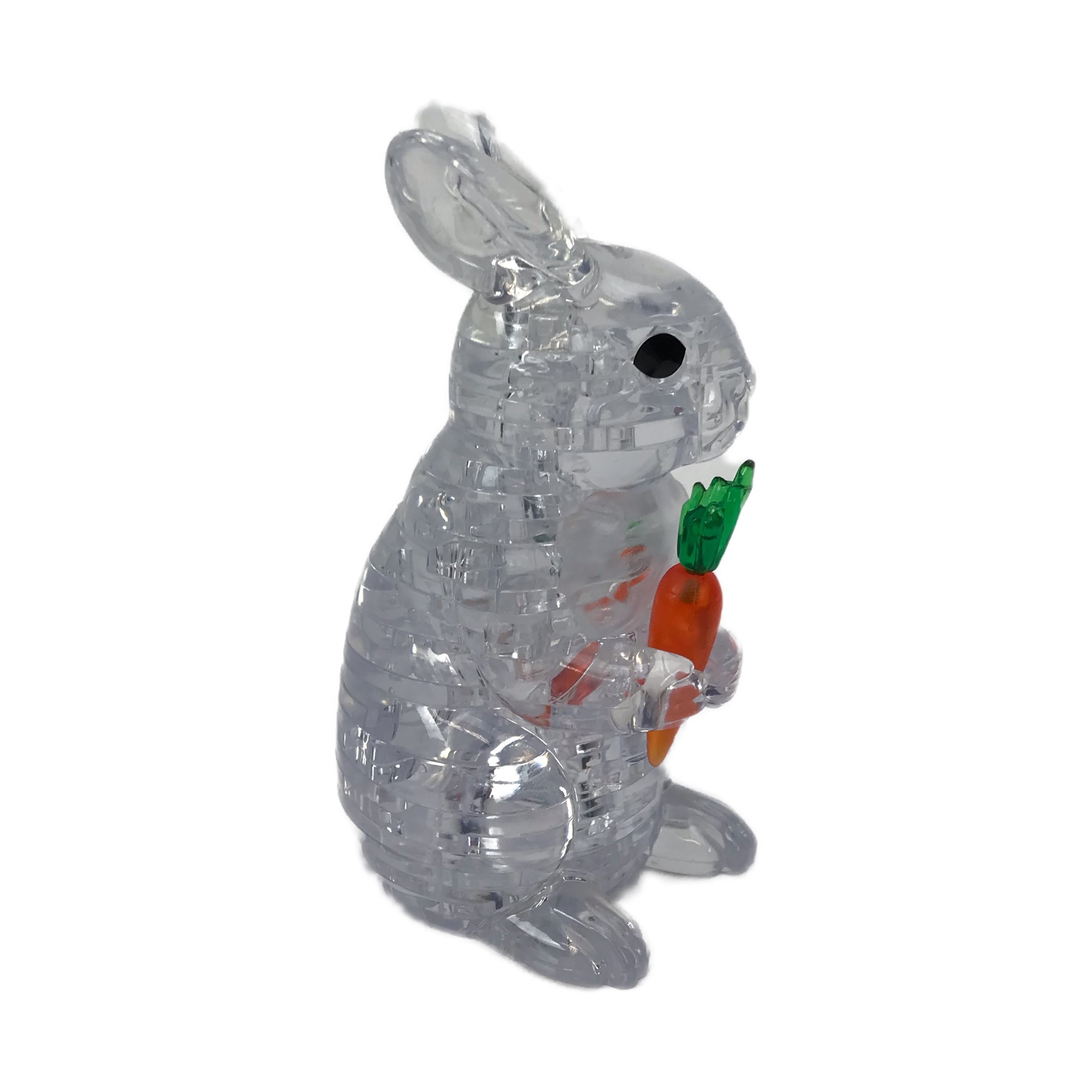 BePuzzled 3D Crystal Rabbit Puzzle - 43 Piece White Brain Teaser for Adults & Teens - Perfect for Home Decor, Gift Giving & Stress Relief