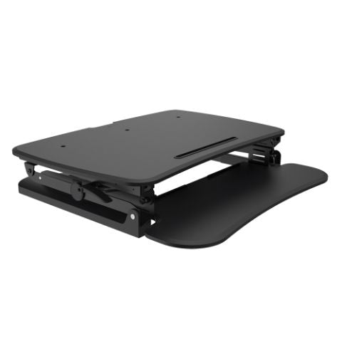 Ergonomic ARISE DESKALATOR Standing Desk Converter with Free Anti-Fatigue Mat - Adjustable Height Riser for Home & Office Workspace - Perfect for Computer, Laptop & Monitor Setup