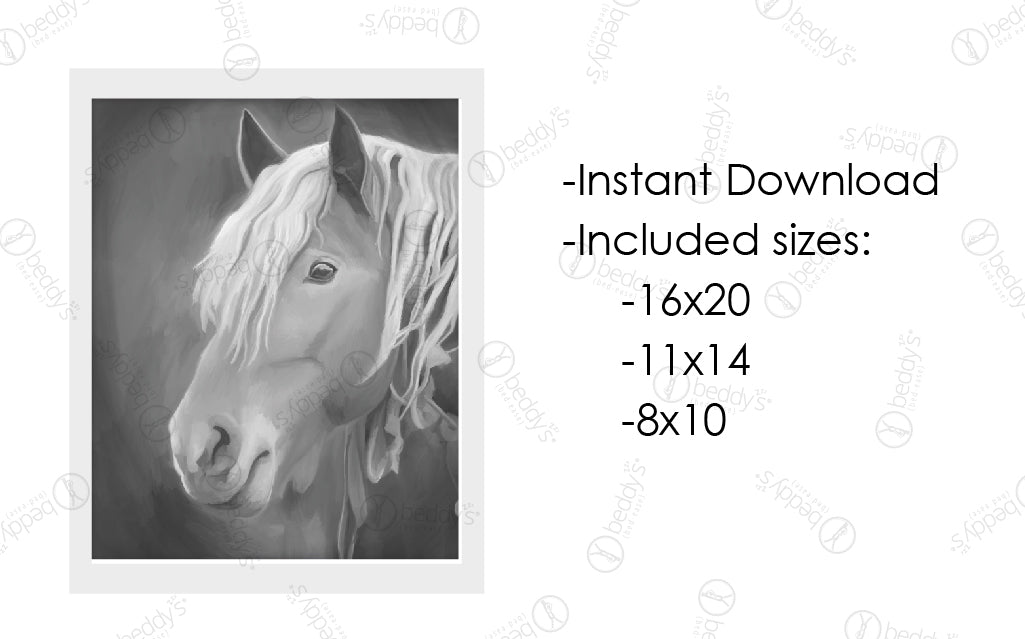 Painted Stallion Artwork Digital Download - High Resolution Western Horse Painting for Home Decor, Office & Gifts