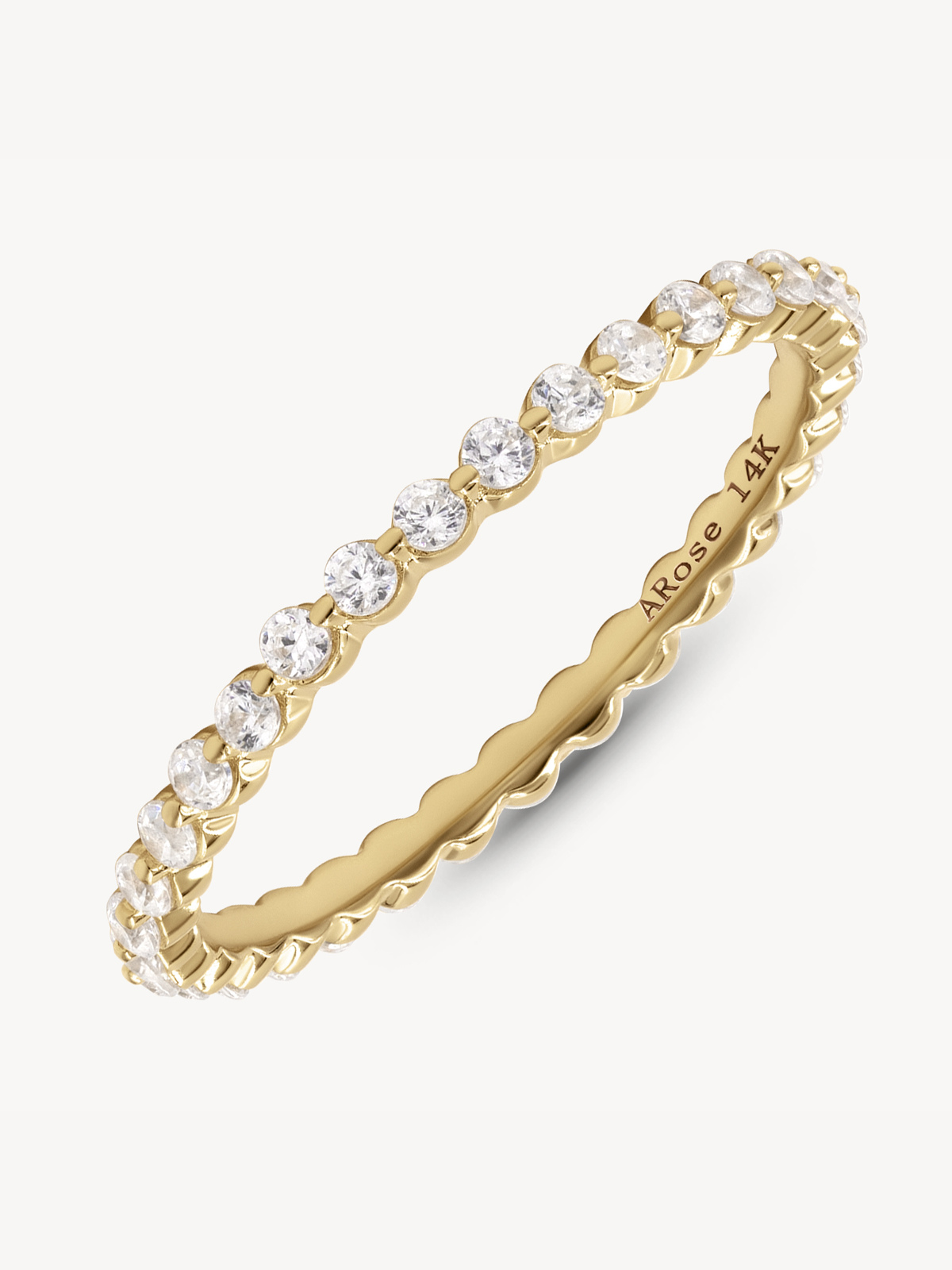 Floating Eternity Diamond Band Ring for Women - 14K Gold or Platinum Wedding & Anniversary Jewelry Gift - Perfect for Bridal, Engagement & Special Occasions