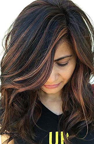 2 Pcs Dark Brown Hair Streak Extensions for Women & Girls - 20g Clip-in Colored Hair Highlights - Perfect for Parties, Cosplay & Everyday Styling