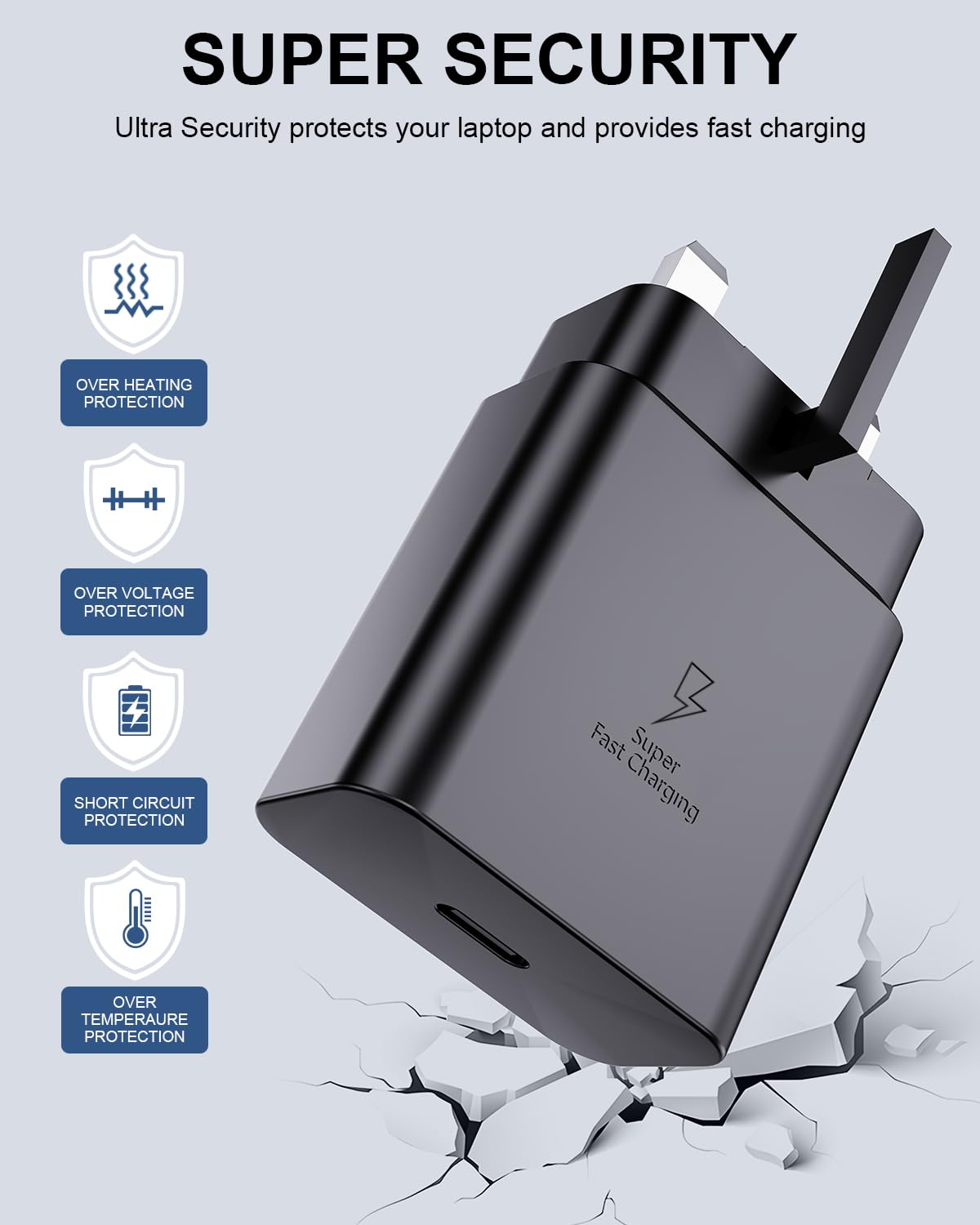 45W Super Fast USB-C Charger 2 Pack with 5A Type-C Cable - Compatible with Samsung Galaxy S25/S24/S23/S22/S21 Series, A56/A55/A36/A16, Z Fold 6/Flip 6 & Tab S10/S9 - Fast Charging for Phones & Tablets at Home, Office or Travel