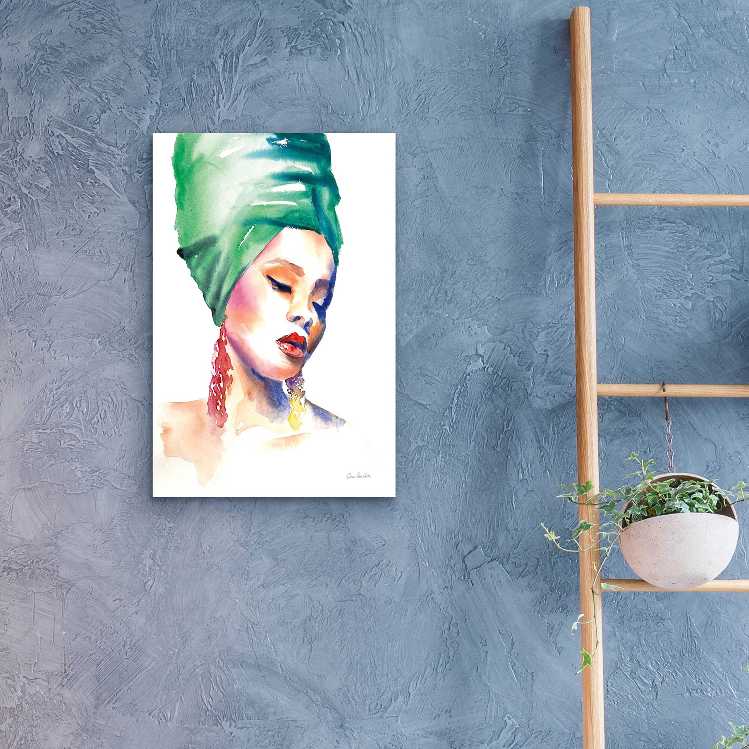 Alan Majchrowicz 'Woman In Green' Acrylic Glass Wall Art - 16x24 Inches Modern Home Decor for Living Room, Bedroom & Office - Vibrant Abstract Painting for Contemporary Interior Design
