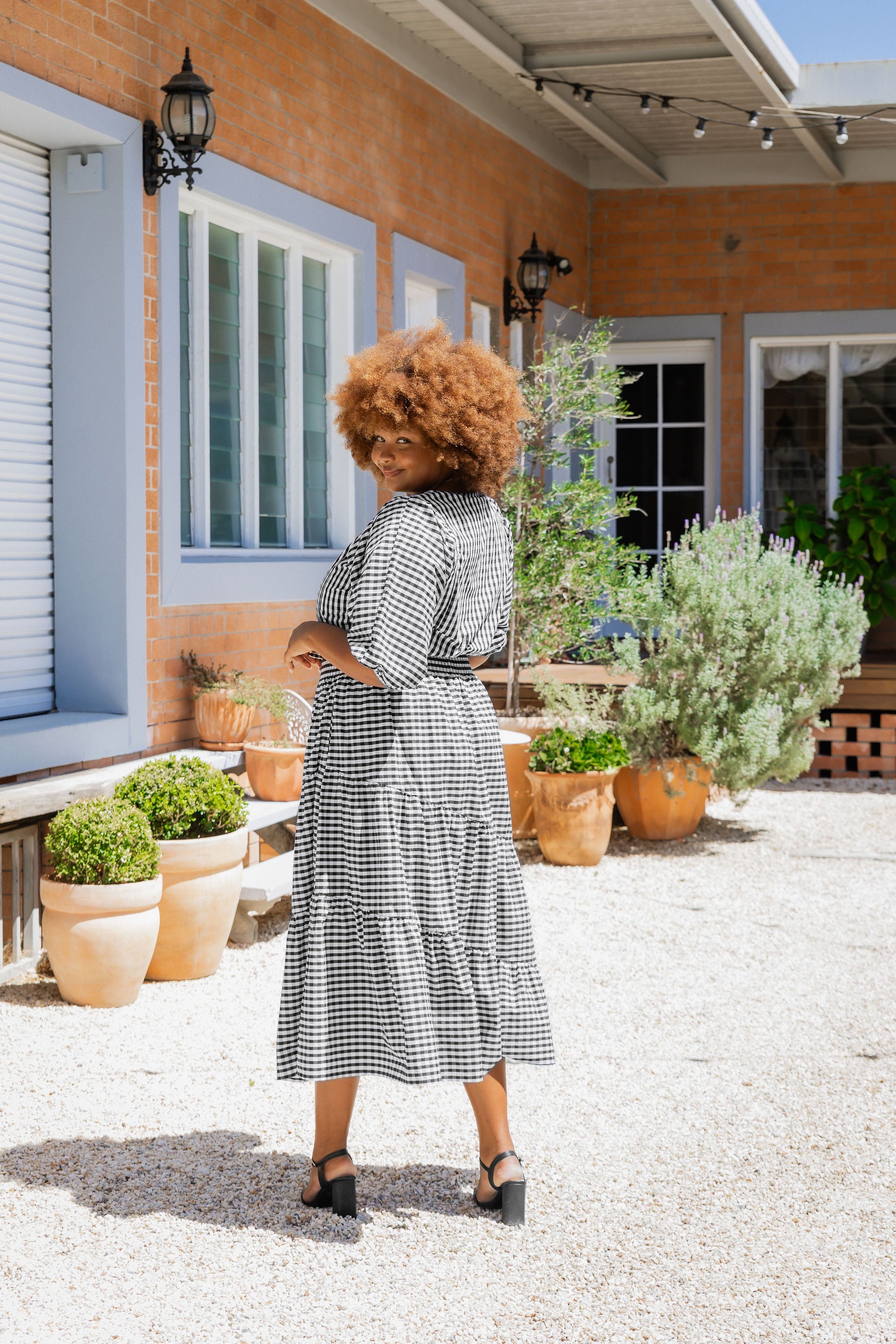 Penelope Top - Black & White Gingham Checkered Blouse for Women | Casual Summer Tops for Outing, Dating & Office Wear