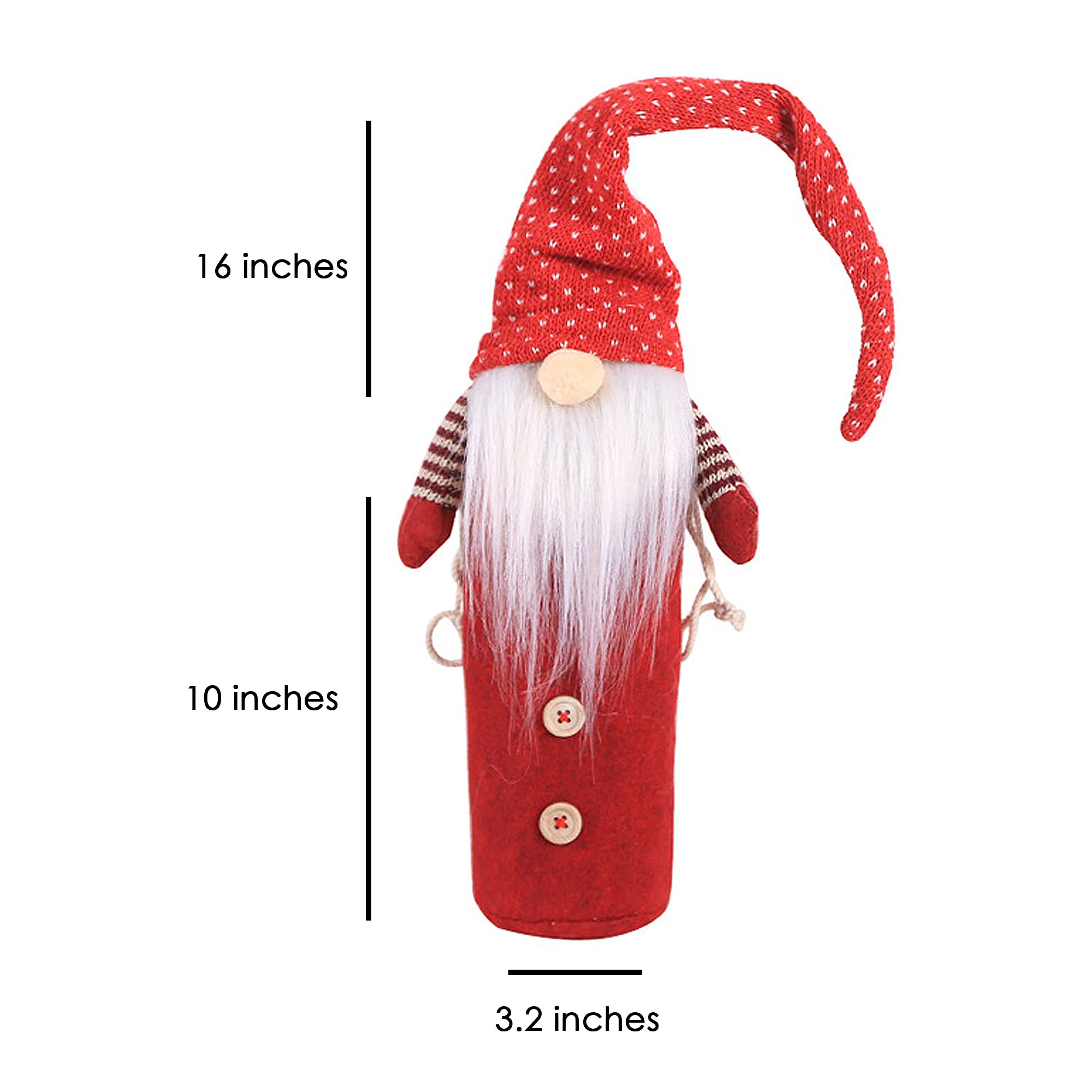 Premium Wine Gift Bags Set of 2 - Insulated Wine Tote with Christmas Gnome Design for Holiday Gifting, Party Favors & Wine Lovers - Reusable Bottle Covers Perfect for Christmas, Weddings & Hostess Gifts