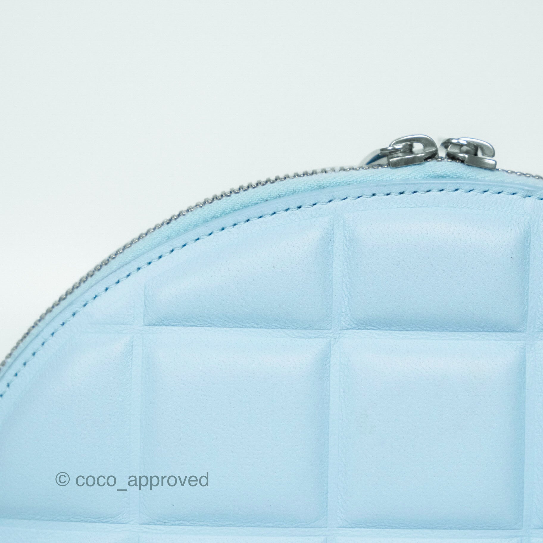 Bottega Veneta Mini Half Moon Bag in Topazio Blue Nappa Lambskin with Silver Hardware - Luxury Crossbody Purse for Women, Perfect for Date Night & Evening Events