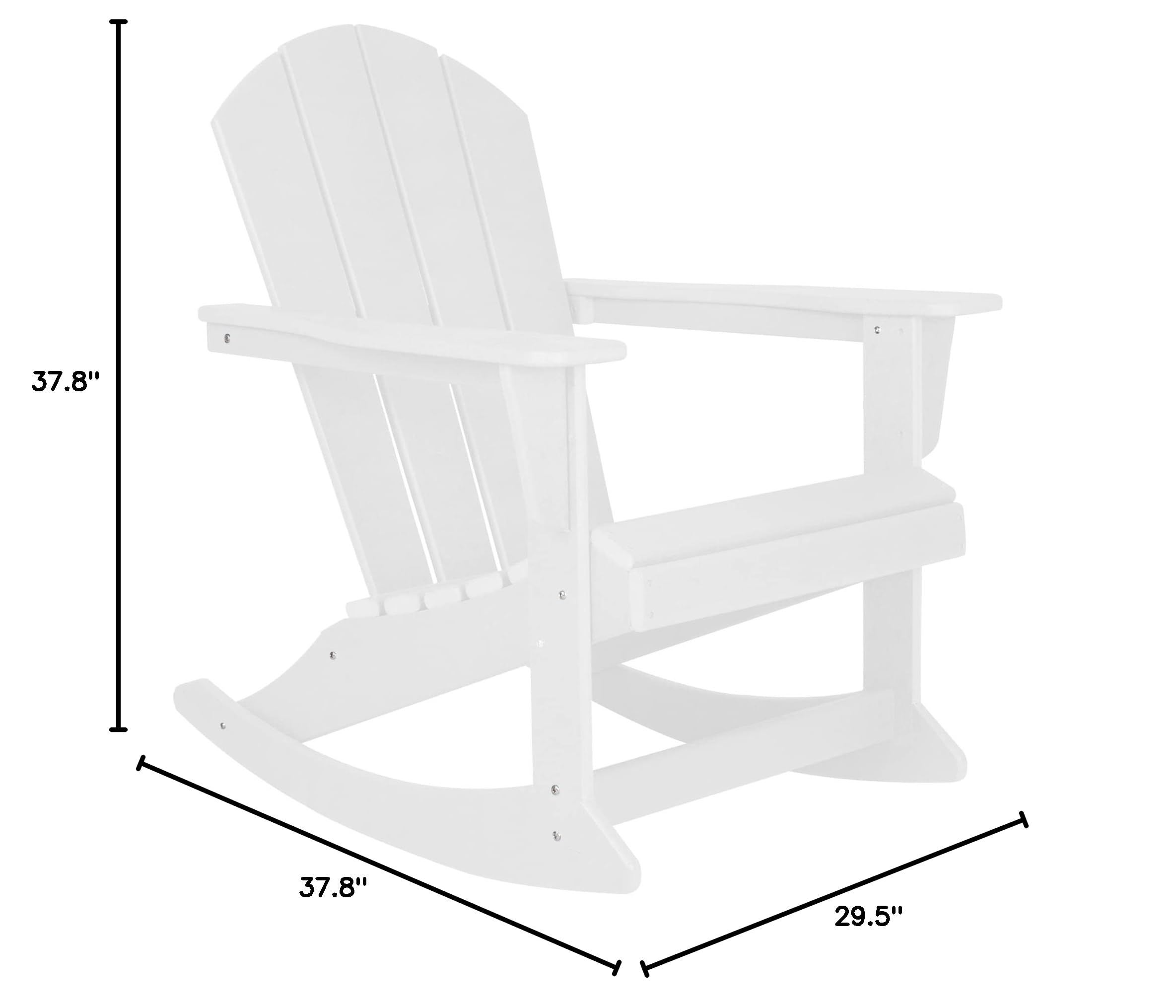 WO Home Furniture 4-Piece Patio Rocking Chair Set - Classic Outdoor HDPE Rocking Chairs with UV & Weather Resistance (White) - Perfect for Garden, Porch, Poolside & Backyard Relaxation