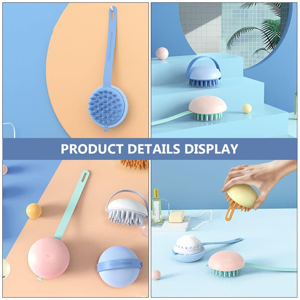 Kuber Industries Hair Massager Shampoo Brush with Soft Silicone Bristles - Scalp Massager for Dandruff Relief & Hair Washing - Perfect for Home & Salon Use (Pink & White)