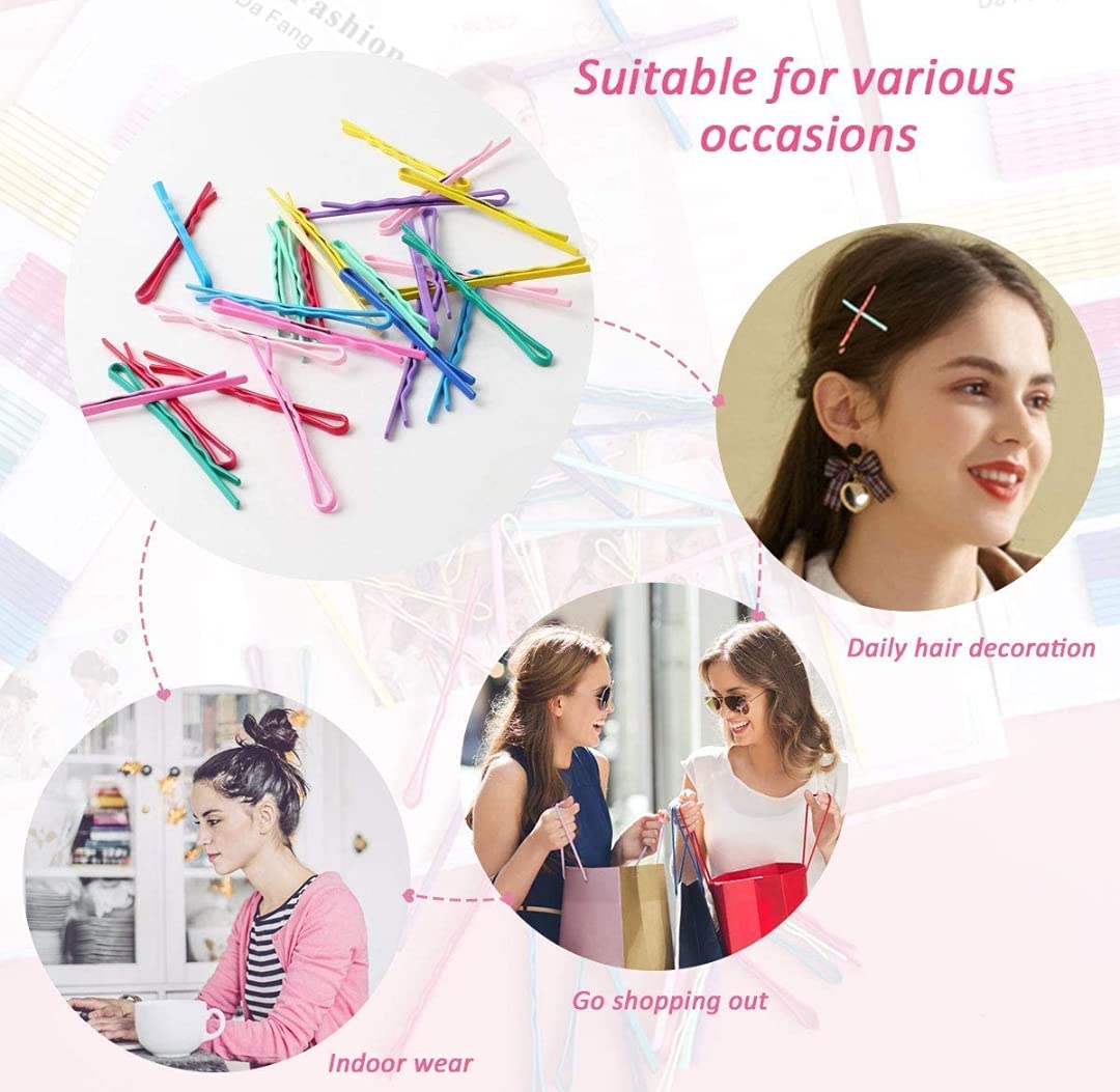 Stylish Metal Bobby Pins for Women - 50 Pack Multi Color Hair Clips | Secure Hair Accessories for Everyday Use, Weddings & Special Occasions