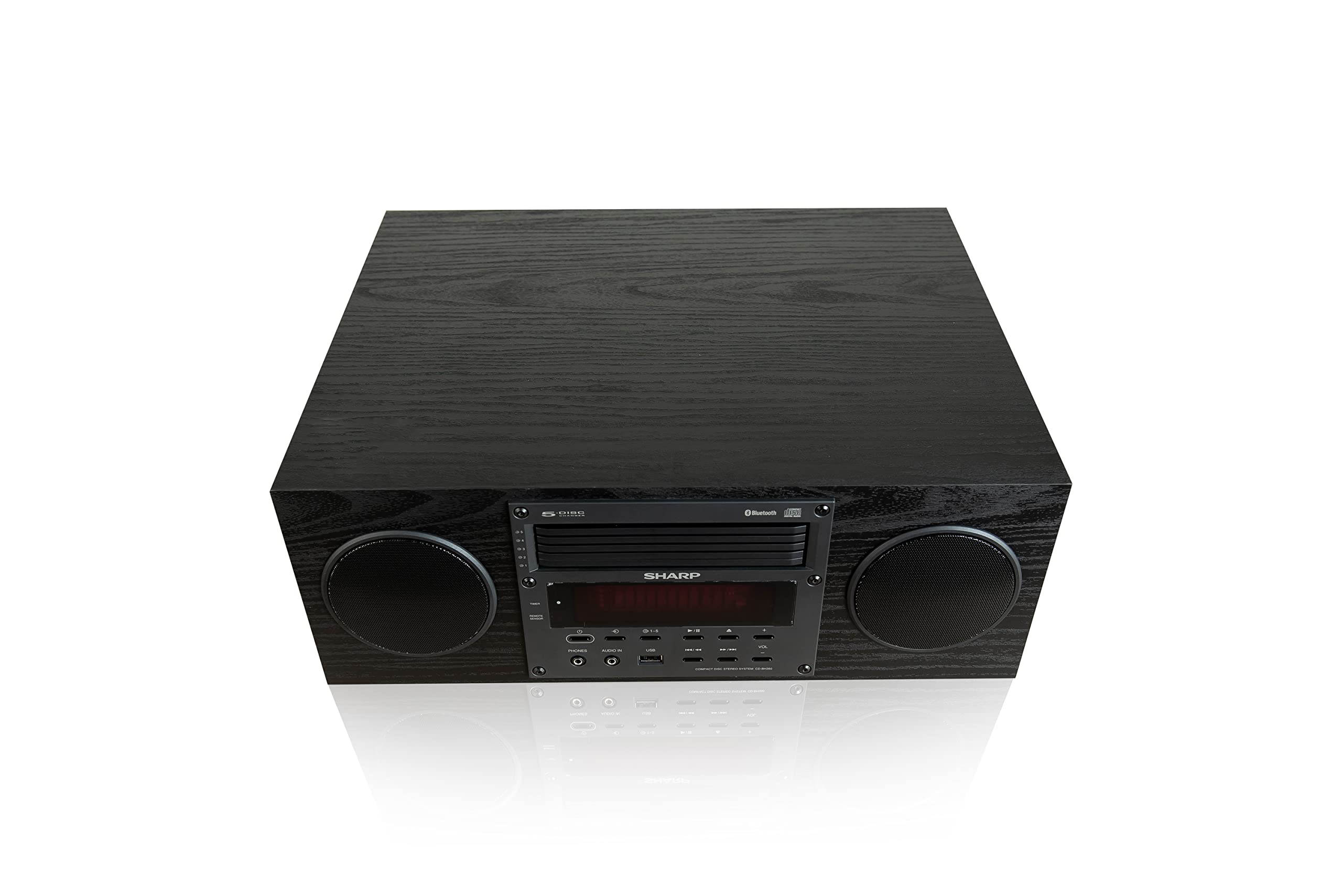 CD-BH350 5-Disc CD Changer Bluetooth Stereo System with FM Radio, USB Playback & 50W RMS Power - Perfect for Home Entertainment, Parties & Office Music
