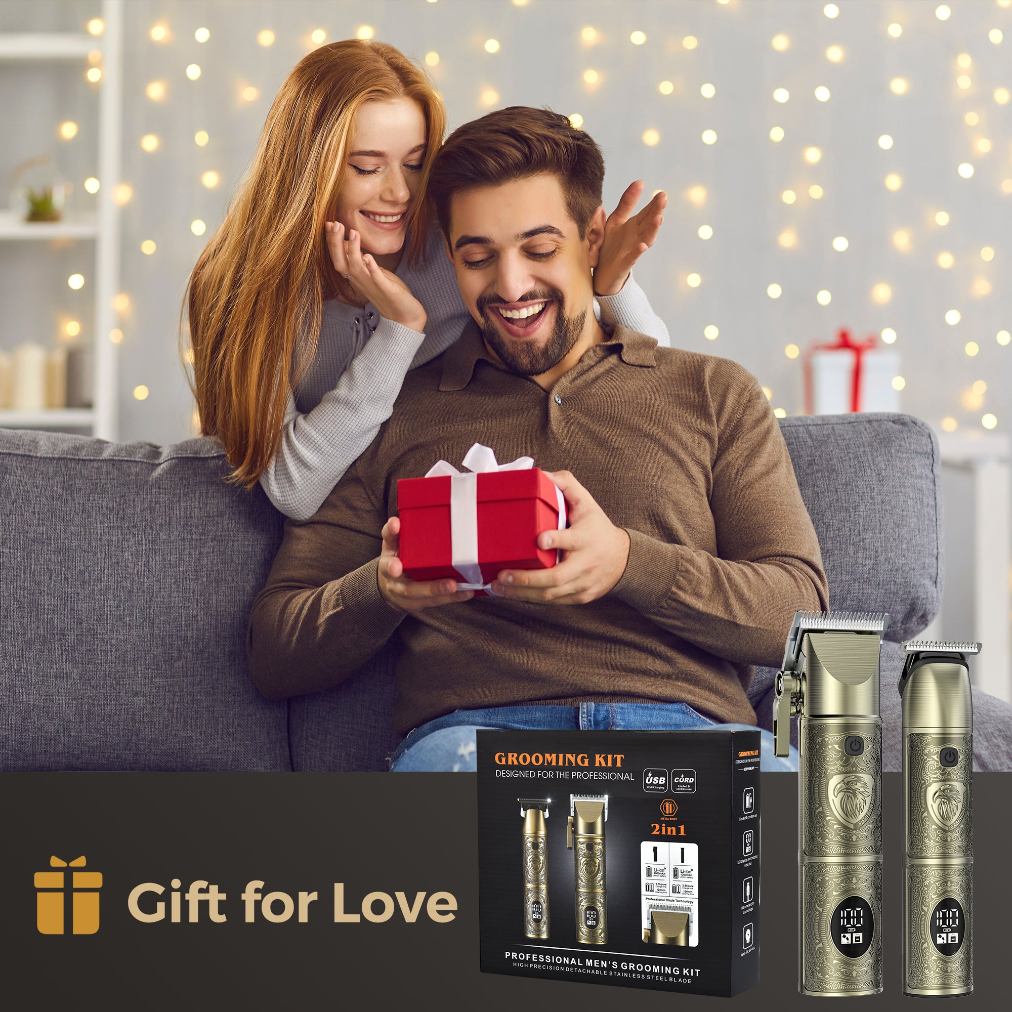 Mpow Professional Cordless Hair Clippers for Men - Rechargeable Hair Trimmer & Grooming Kit with Nose & Body Attachments | Perfect for Home Haircuts, Beard Trimming & Personal Grooming | Ideal Gift for Men