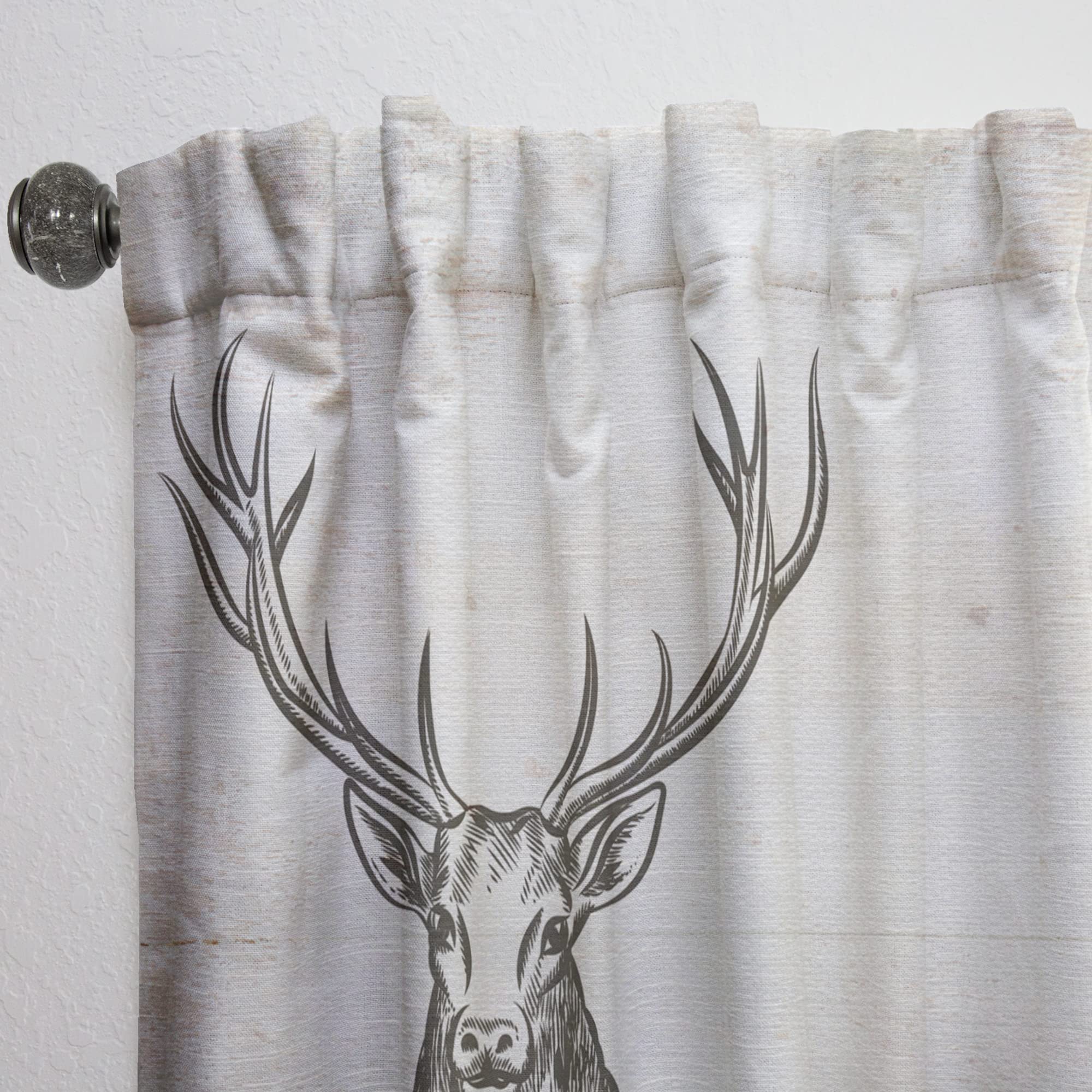 DesignQ Thermal Insulated Blackout Curtains - Deer Wild & Beautiful VIII - 52x90 Inch Single Panel for Bedroom & Living Room - Noise Reducing & Energy Saving Window Drapes for Home Decor