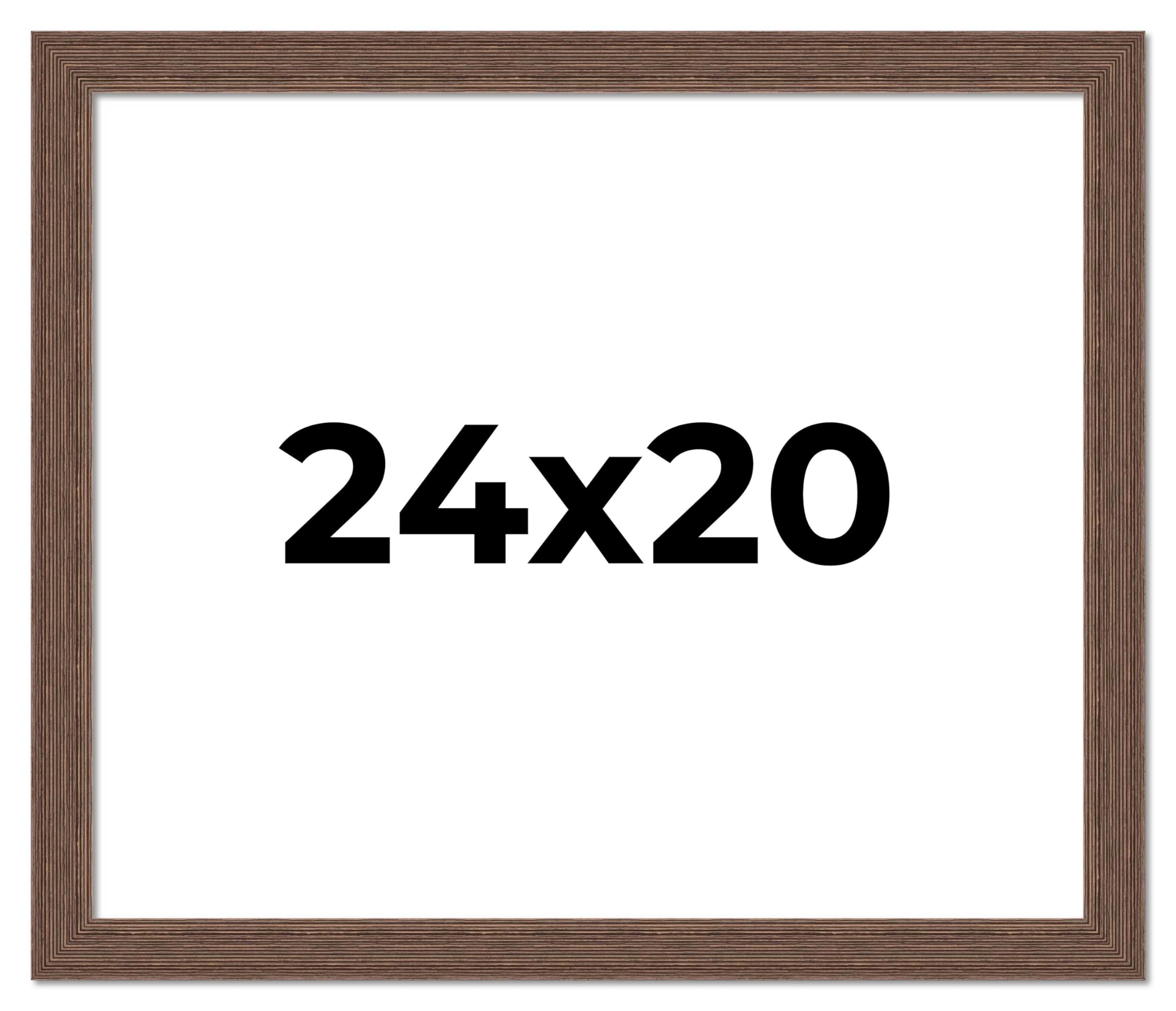 24x20 Brown Distressed Barnwood Picture Frame - Rustic Farmhouse Photo Frame with UV Acrylic Shatter Guard & Acid-Free Backing | Perfect for Wall Decor, Wedding Photos, and Home Office Display