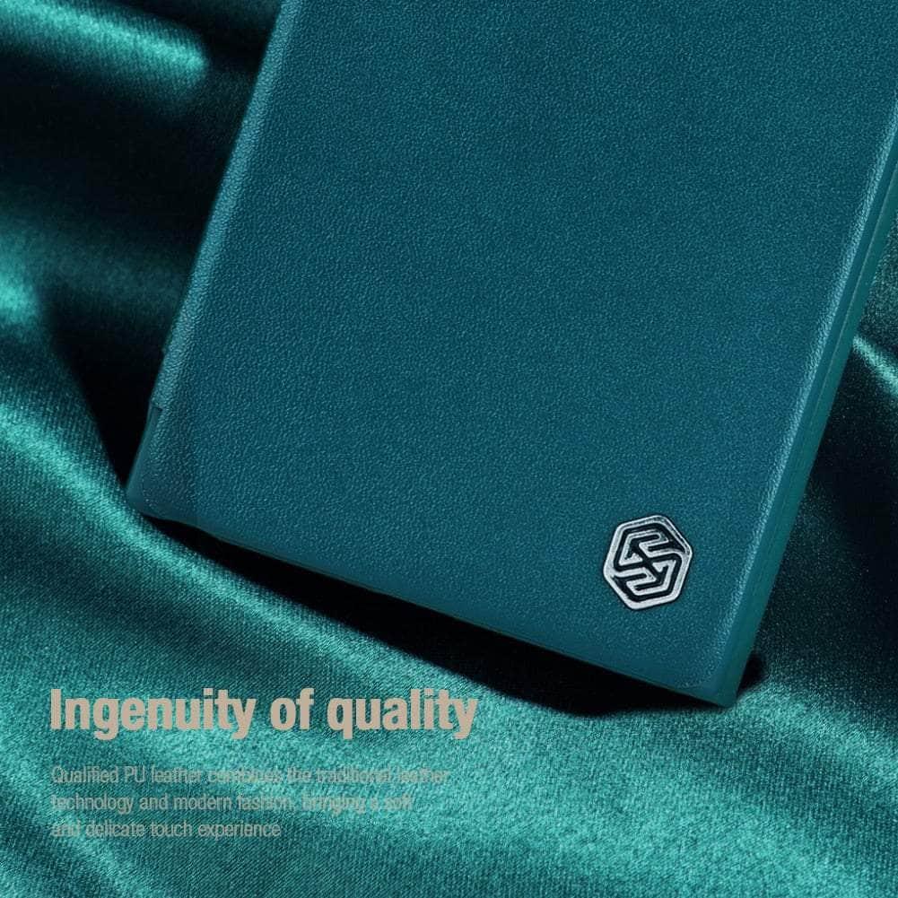Premium Nillkin Qin Pro Genuine Leather Case for Samsung Galaxy S23 Ultra - Slim Protective Cover with Card Slot | Perfect for Business & Travel Use