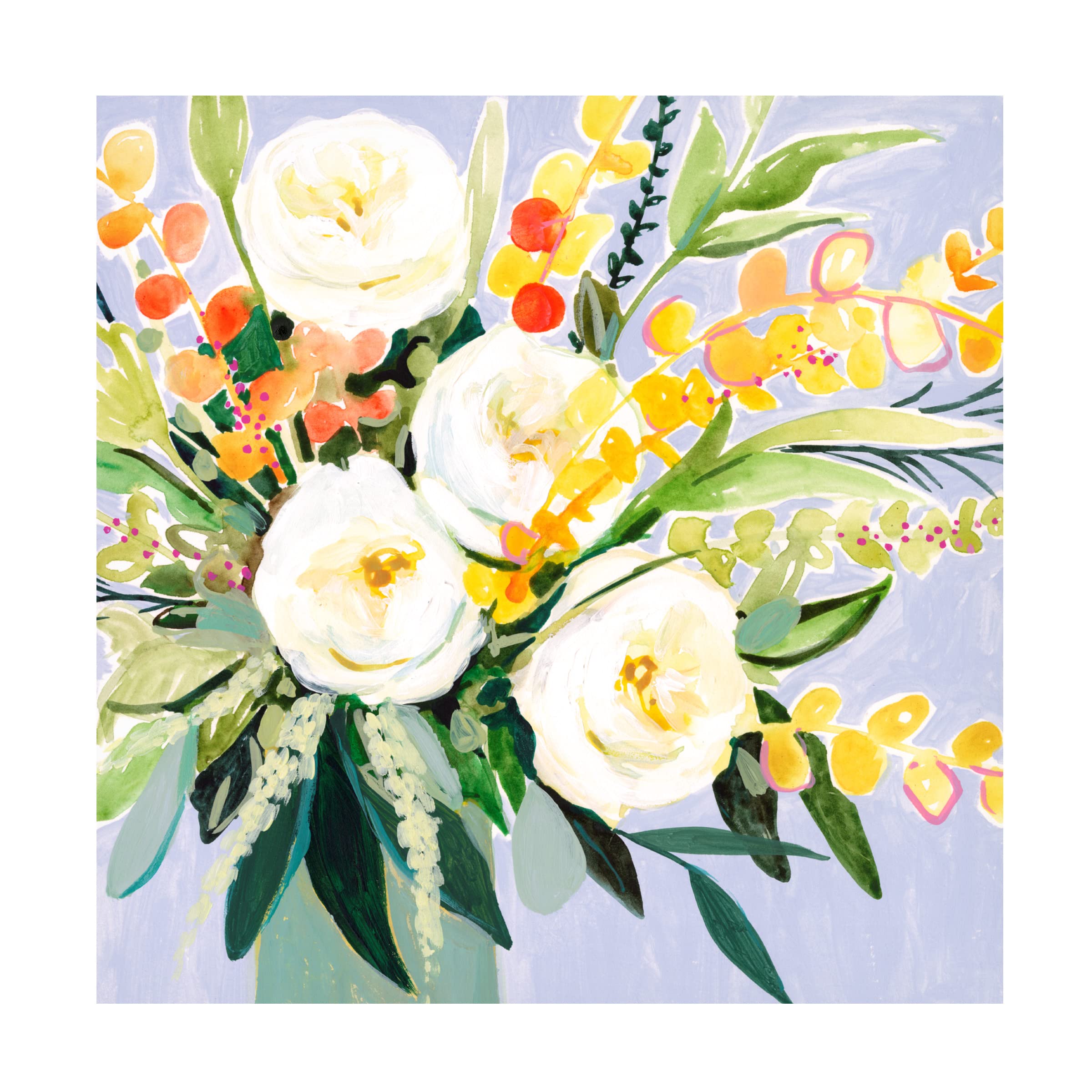 Victoria Borges 'Garden Rose Bouquet II' Floral Canvas Wall Art Print - Elegant Home Decor for Living Room, Bedroom & Office