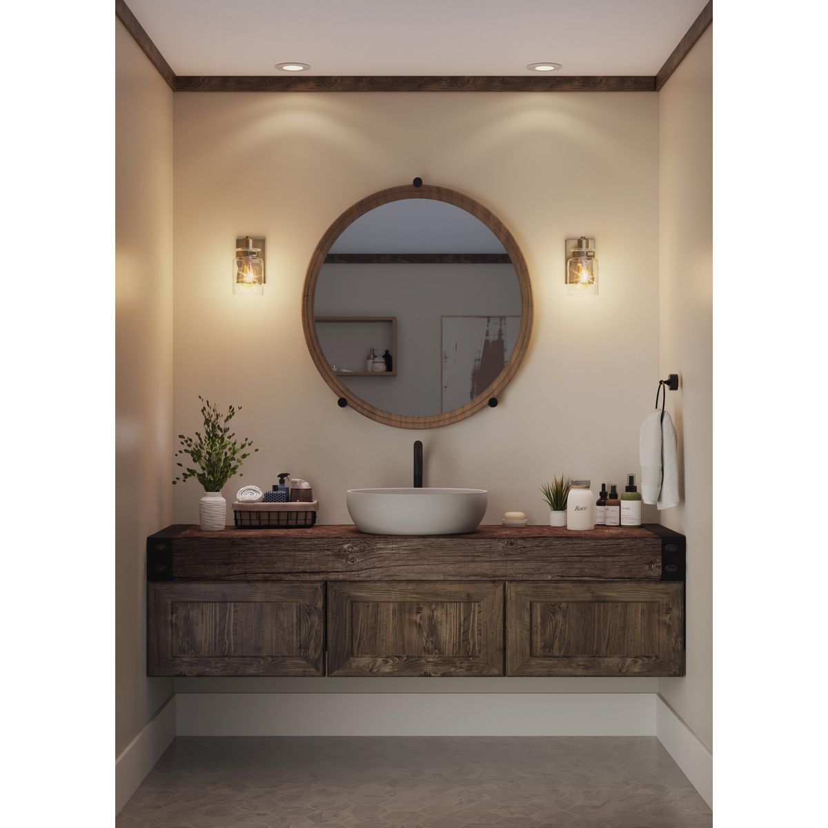 Calhoun Collection Clear Glass Bathroom Vanity Light - Modern One Light Fixture for Bathroom Mirror, Sink & Makeup Area