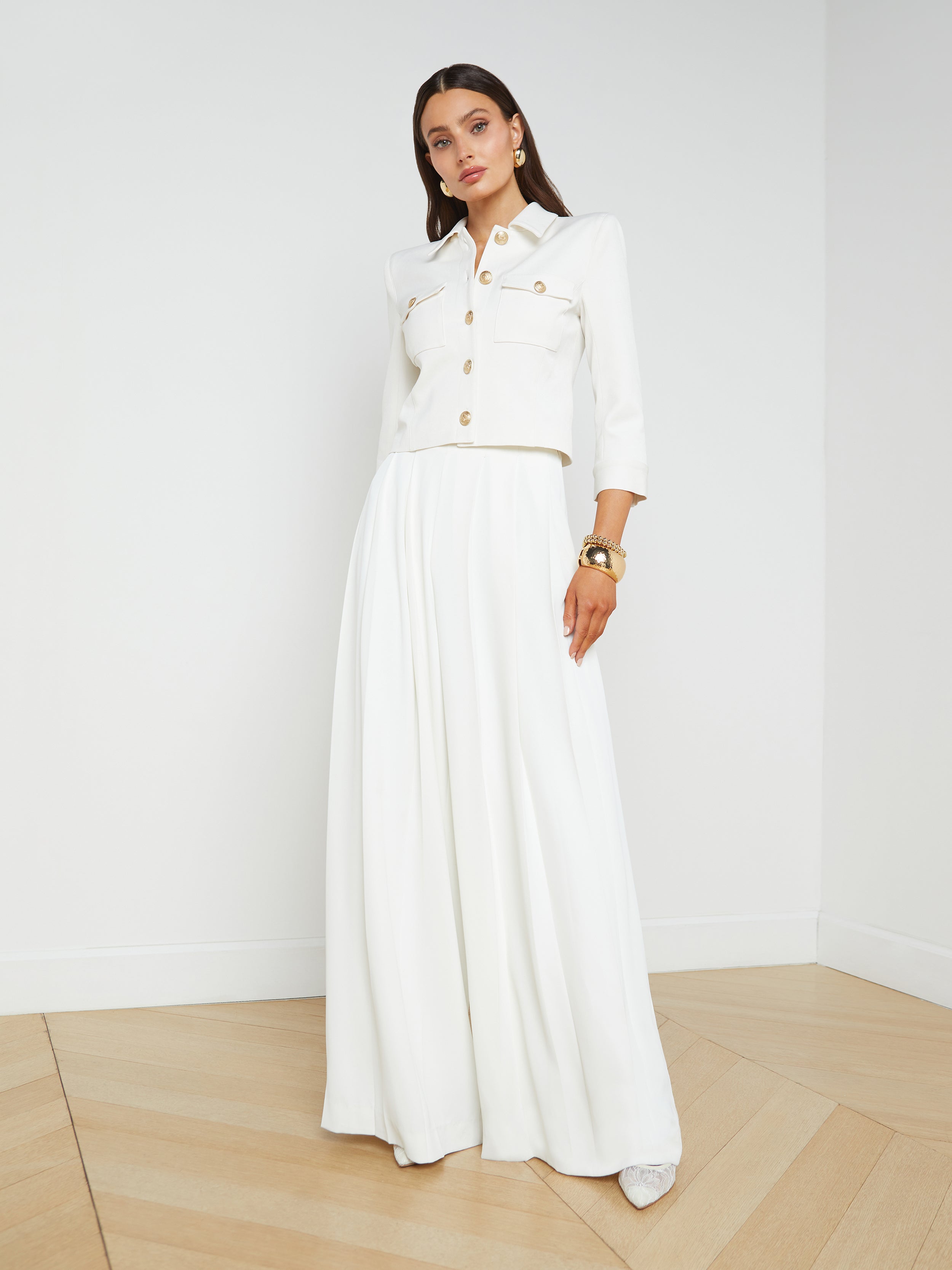 Nova Pleated Wide Leg Pants for Women - High Waisted Comfortable Trousers for Office, Casual & Travel Outfits