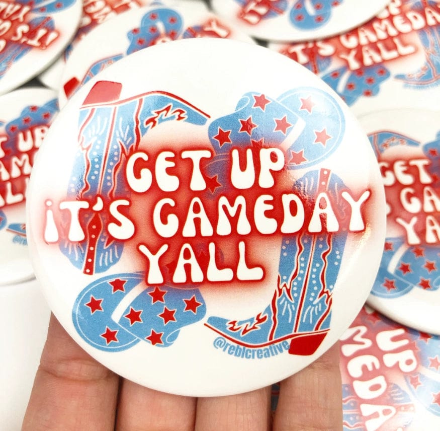 Red & Blue Game Day Button - Perfect for Sports Events, Tailgating & Fan Gear Accessories