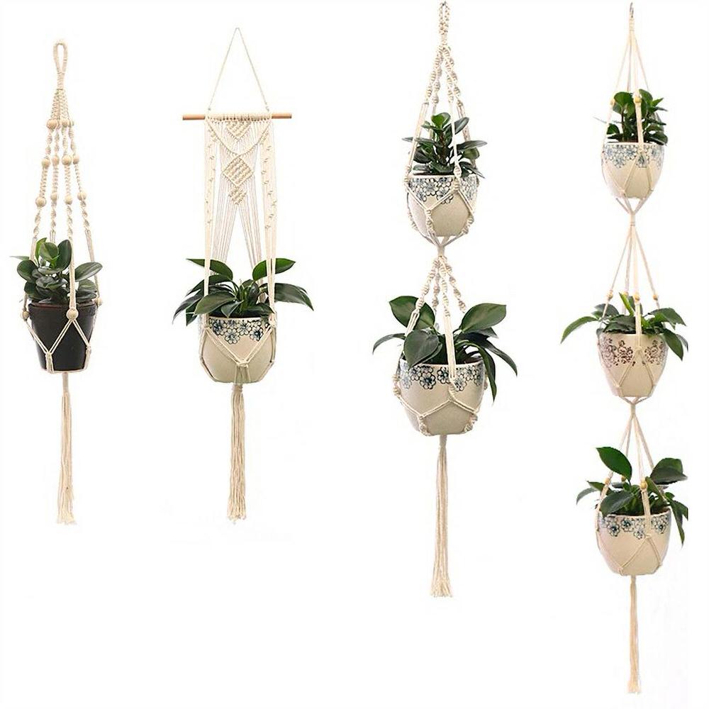 Handmade Macrame Plant Hanger for Indoor & Outdoor Decor - Boho Wall Hanging Planter for Home, Garden, and Patio Decorations